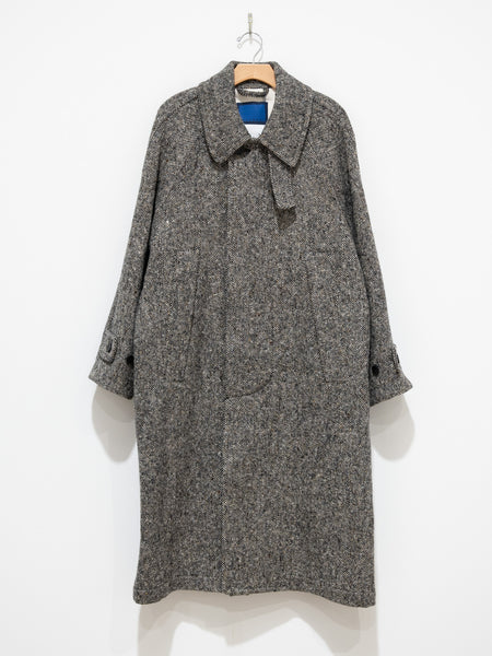 Namu Shop - Document Donegal Tweed Inverted Pleats Balmacaan Coat