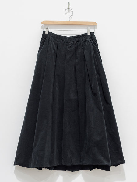 【BAON】Naven cut banding balloon corduroy long skirt Balloon Skirt Corduroy Skirt Red Cotton Women's Skirt