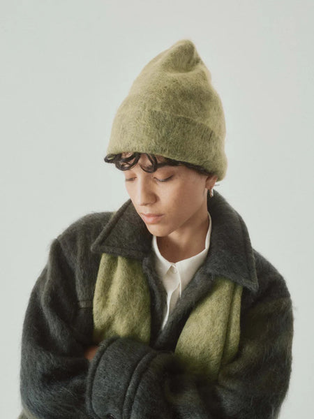 Brushed Mohair Beanie - Matcha
