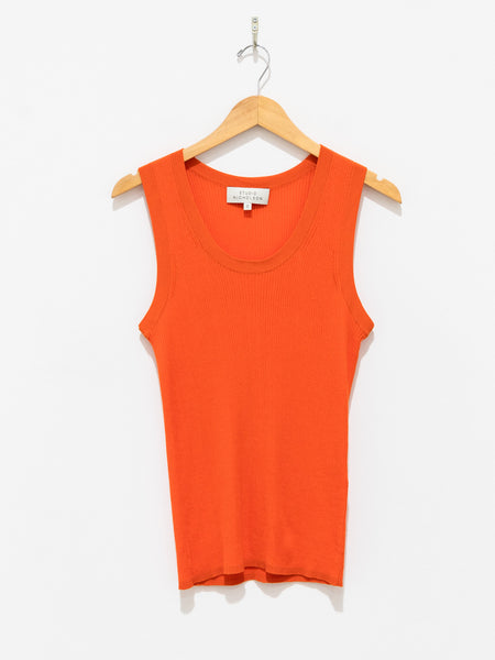 Studio Nicholson Rakko Fine Crepe Cotton Knit Tank - Mandarin