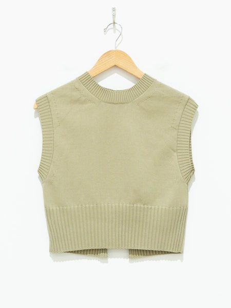 Mid Gauge Dry Cotton Knit Vest - Light Beige