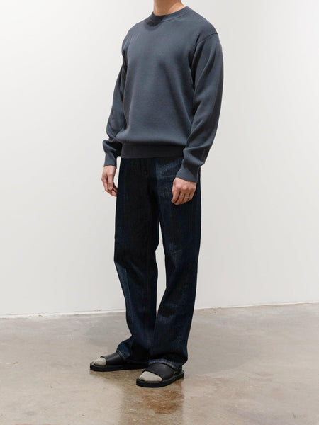 Namu Shop - Auralee Super Hard Twist Rib Knit - Blue Gray