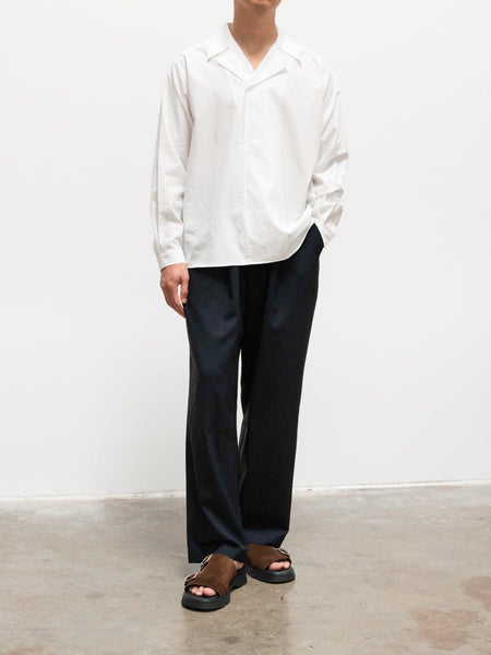 Namu Shop - Auralee Washed Finx Twill Pullover Shirt - White