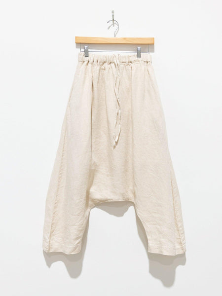 Linen Denim Sarouel Pants - Natural