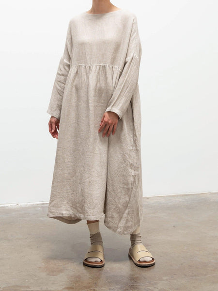 美品ichi 麻100 生成りANTIQUITES LINENDRESS Namu Shop - Ichi Antiquites Linen Waffle Dress - Natural