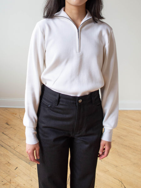 Auguste Merino Silk Cashmere Zip Up Knit - Milk