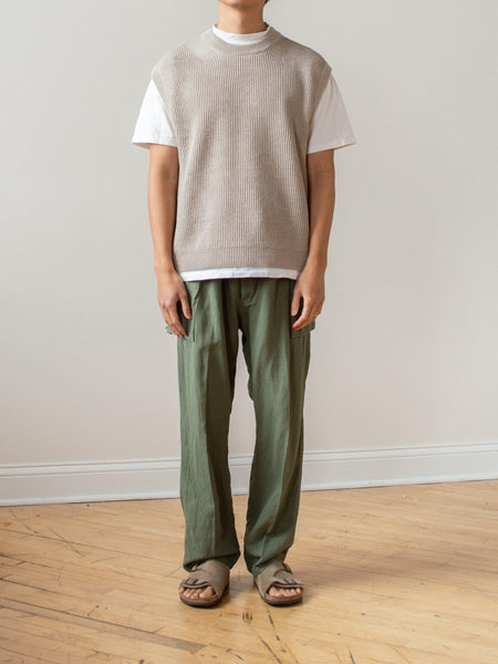 トップス unfil french linen knit vest 4 Namu Shop - Unfil French Linen Ribbed Knit Vest - Natural