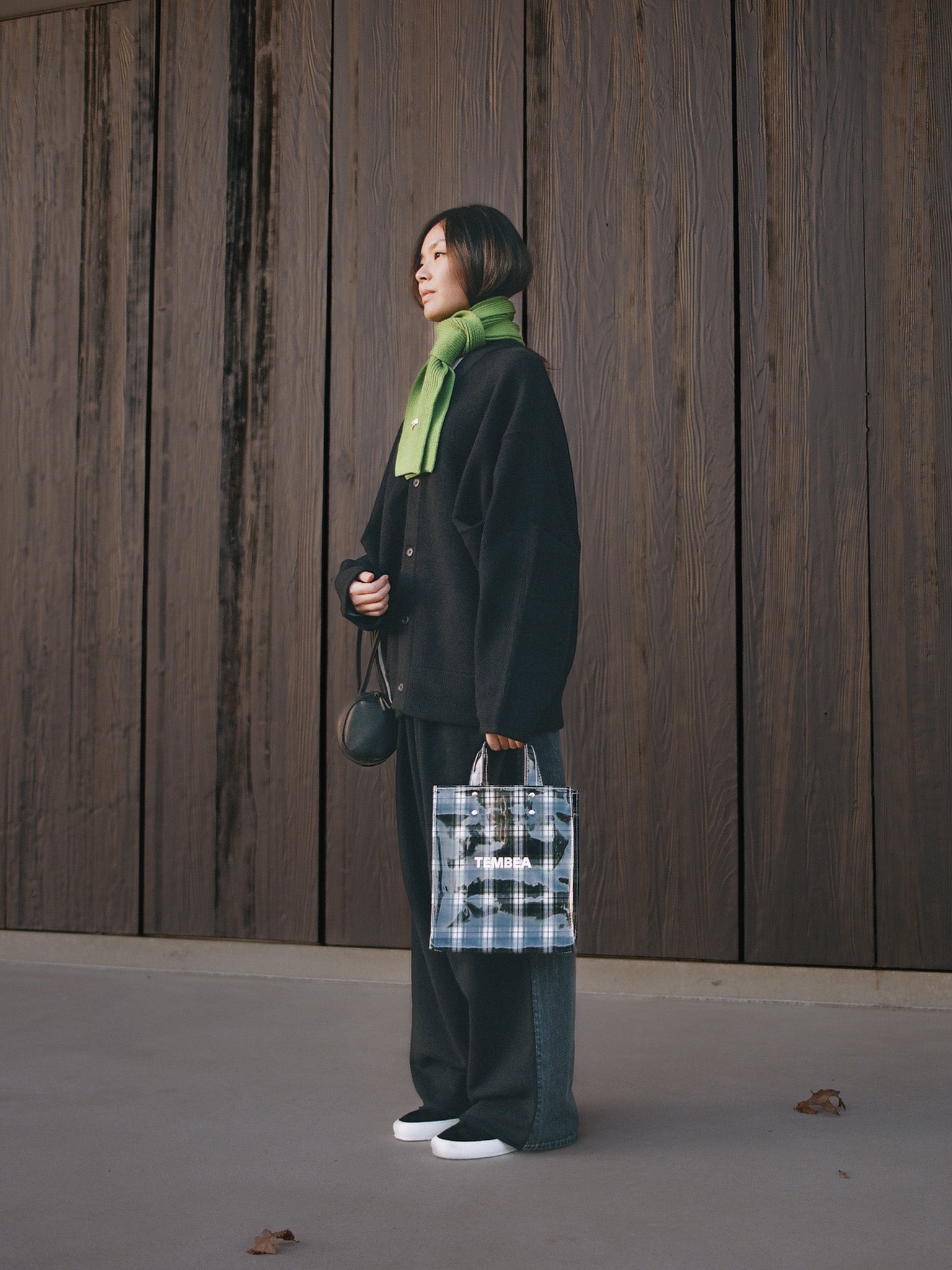 Namu Shop - ssstein Extra Fine Wool Knit Tucked Cardigan Coatigan - Black