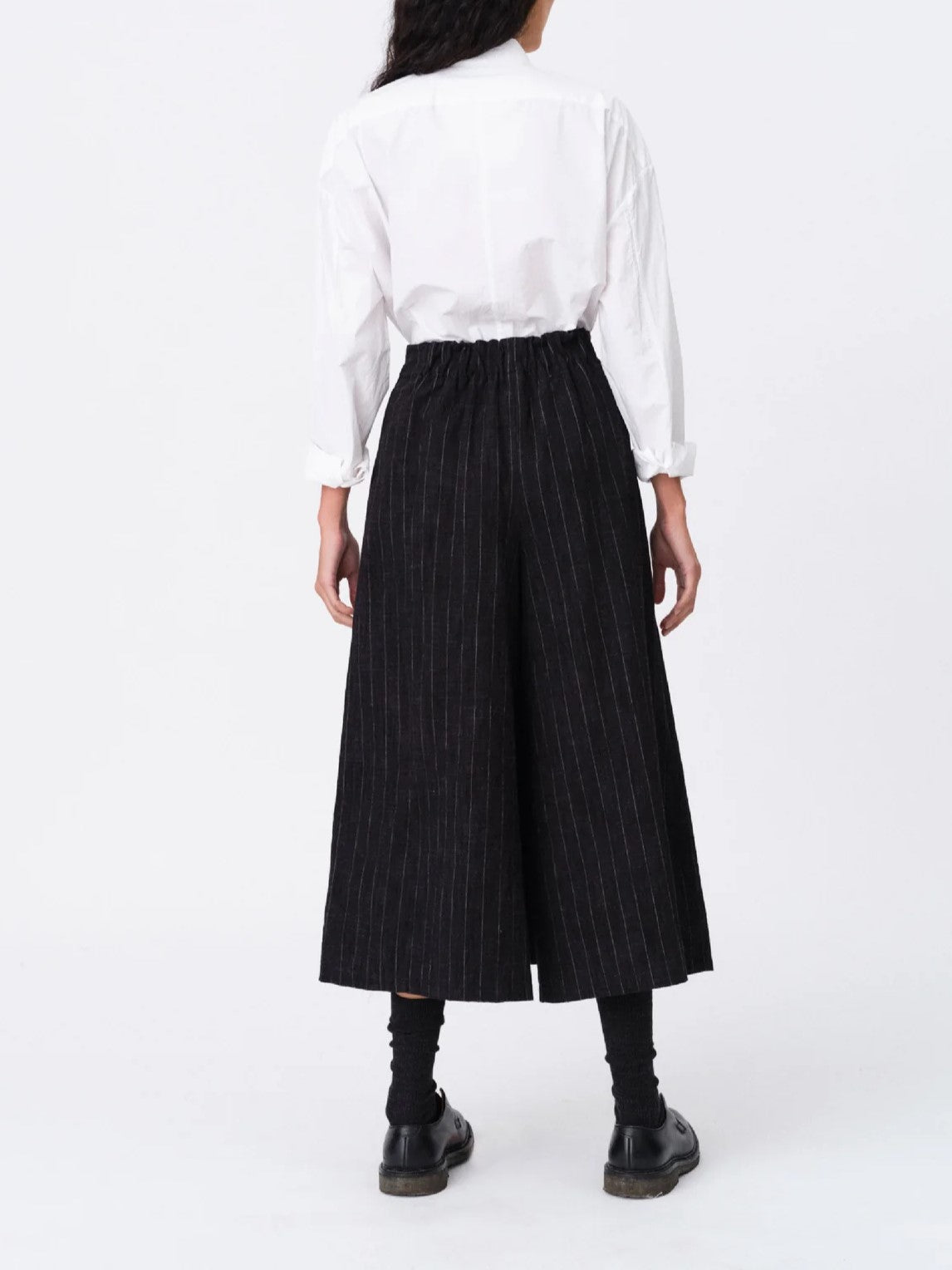 Namu Shop - Toogood The Printer Culotte - Crumpled Pinstripe Flint