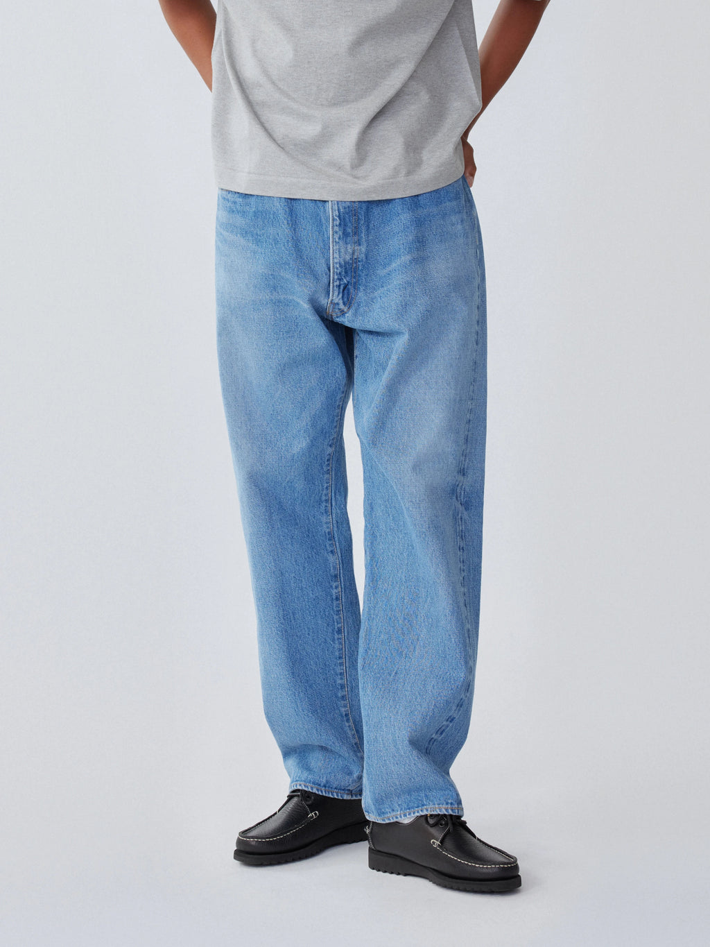 Namu Shop - Kaptain Sunshine 5P Zipper Front Denim Pants - Indigo Vintage Wash