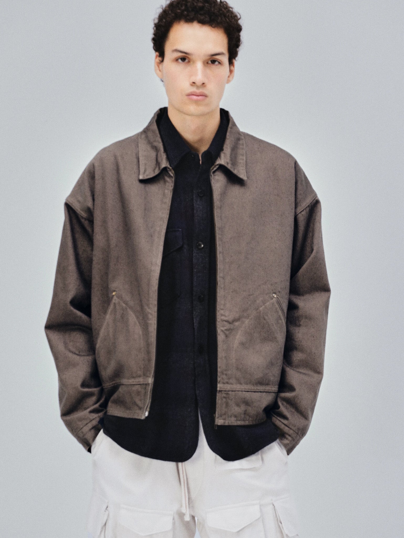Namu Shop - Kaptain Sunshine Dyed Denim Work Jacket - Cub Brown