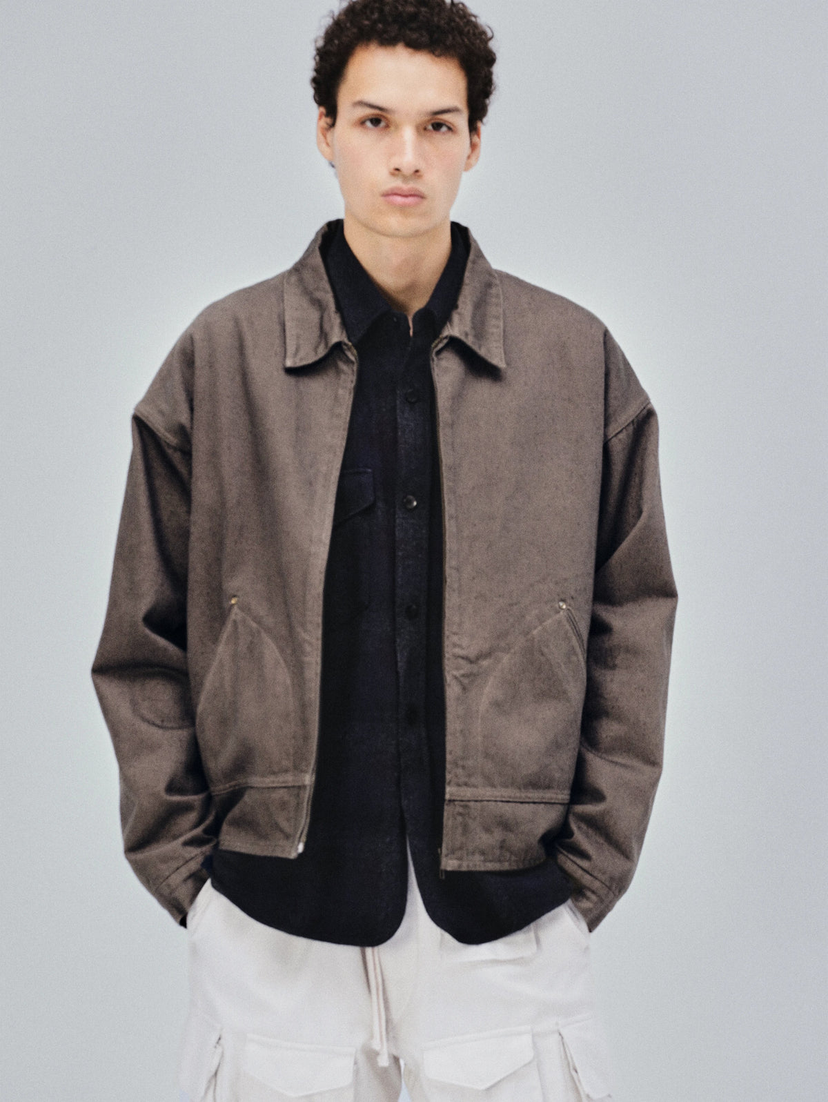 Namu Shop - Kaptain Sunshine Dyed Denim Work Jacket - Cub Brown