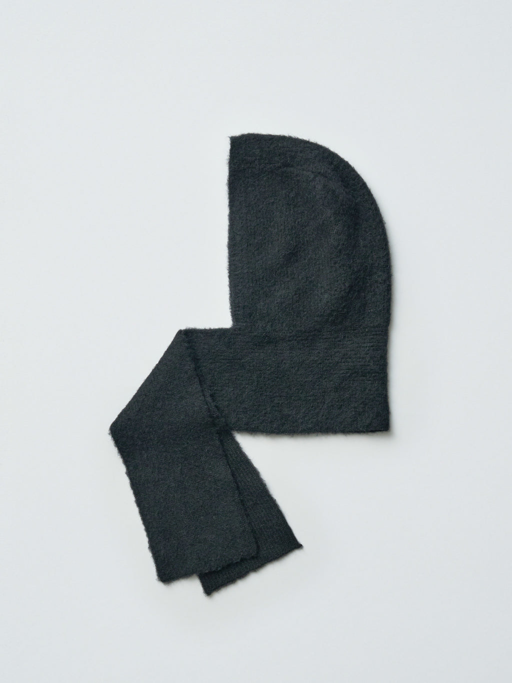 Wool/Alpaca Milled Knit Balaclava - Gray, Black