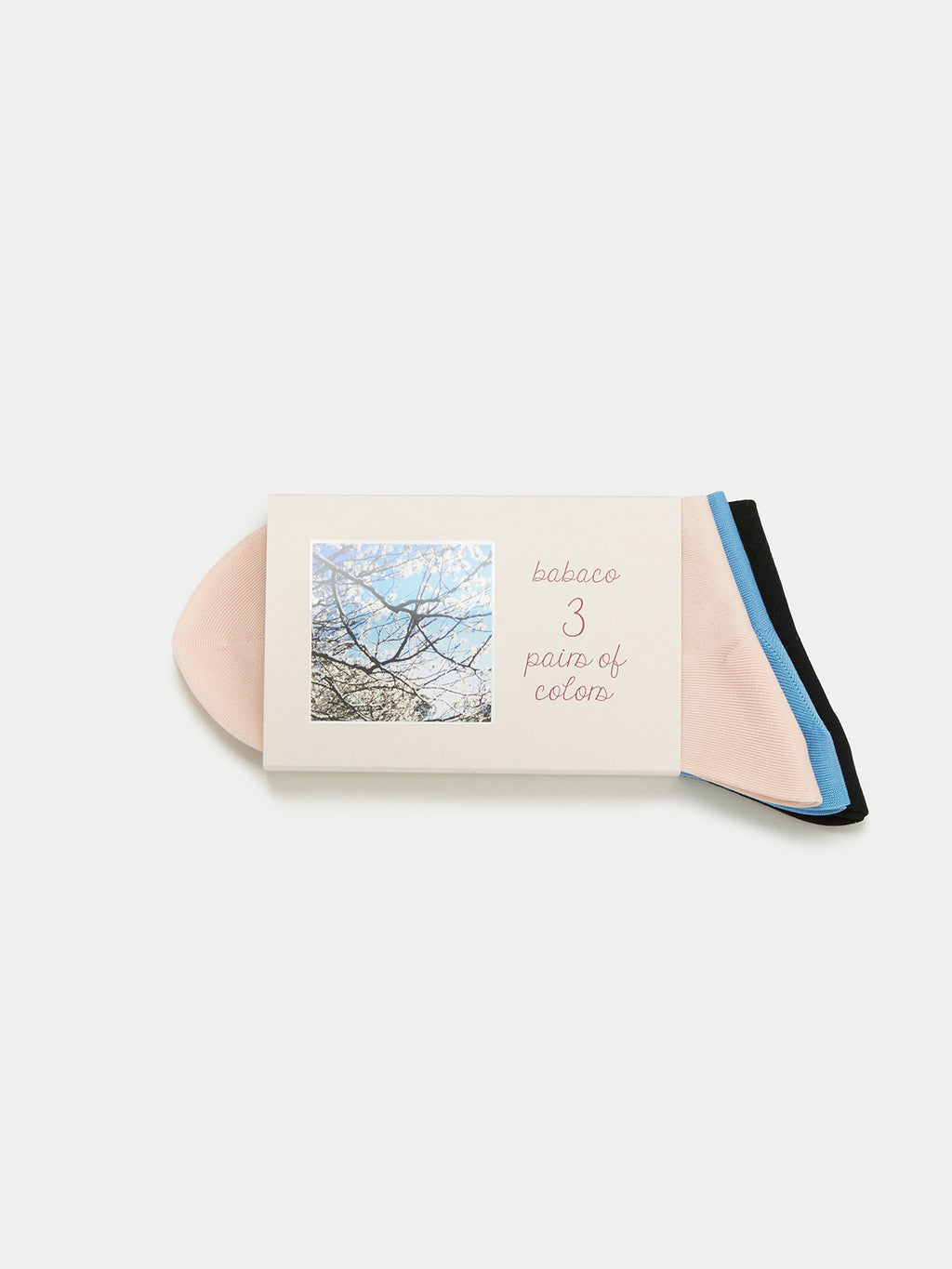 Namu Shop - Babaco 3 Pairs of Colors Socks - Swan, Kitchen, Sakura