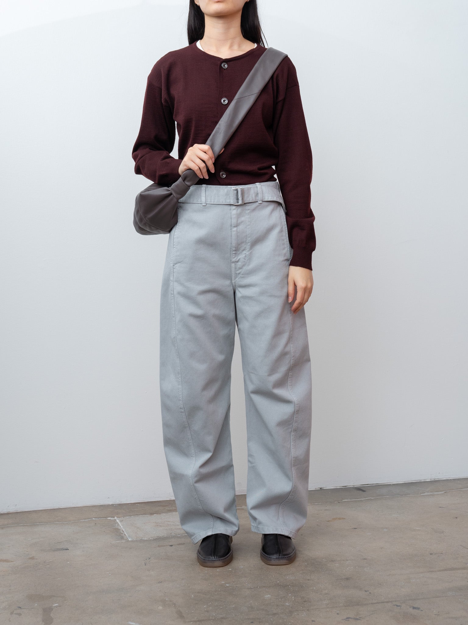 Namu Shop - Lemaire Twisted Belted Pants - Snowy Blue Grey