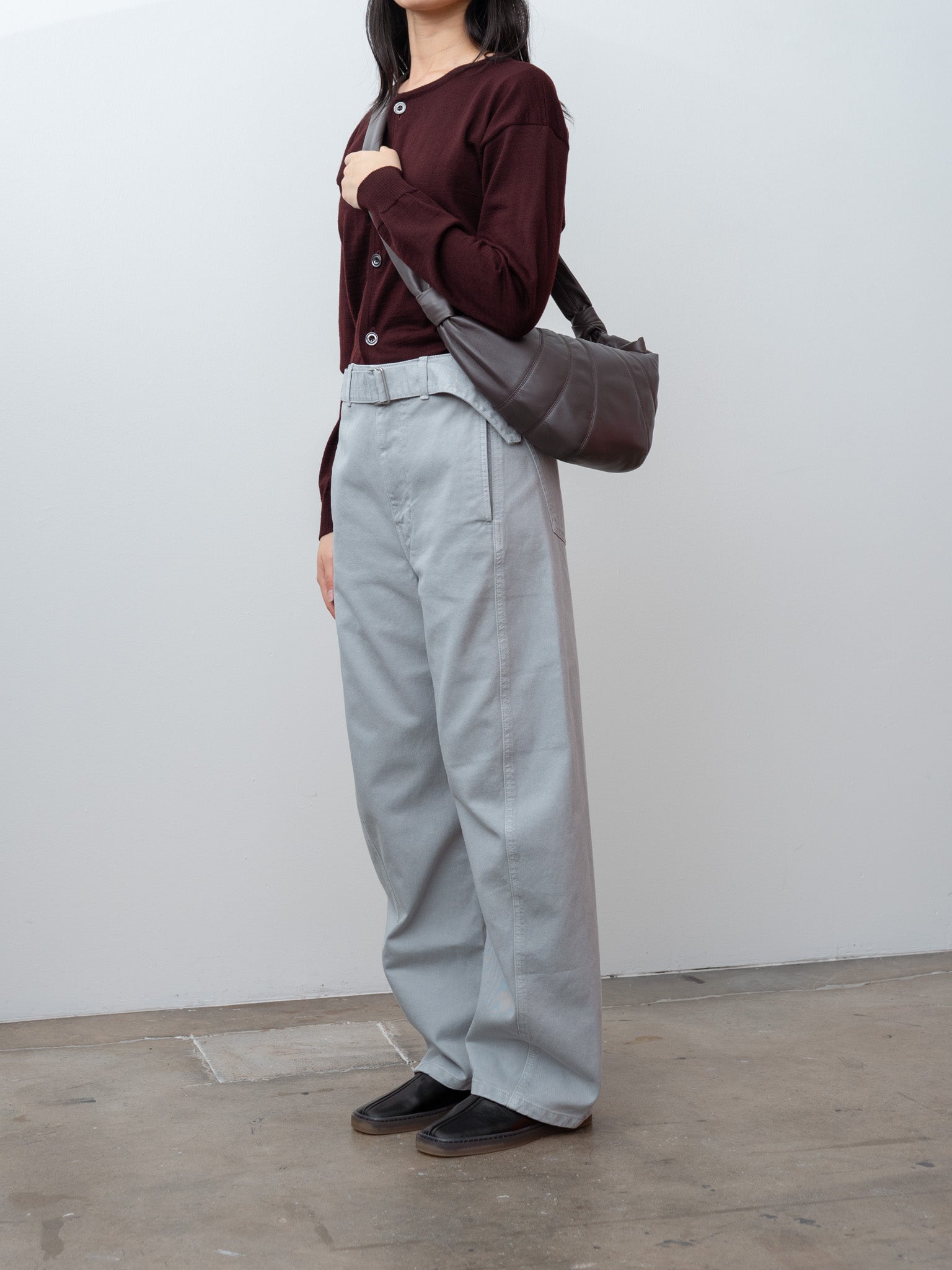 Namu Shop - Lemaire Twisted Belted Pants - Snowy Blue Grey