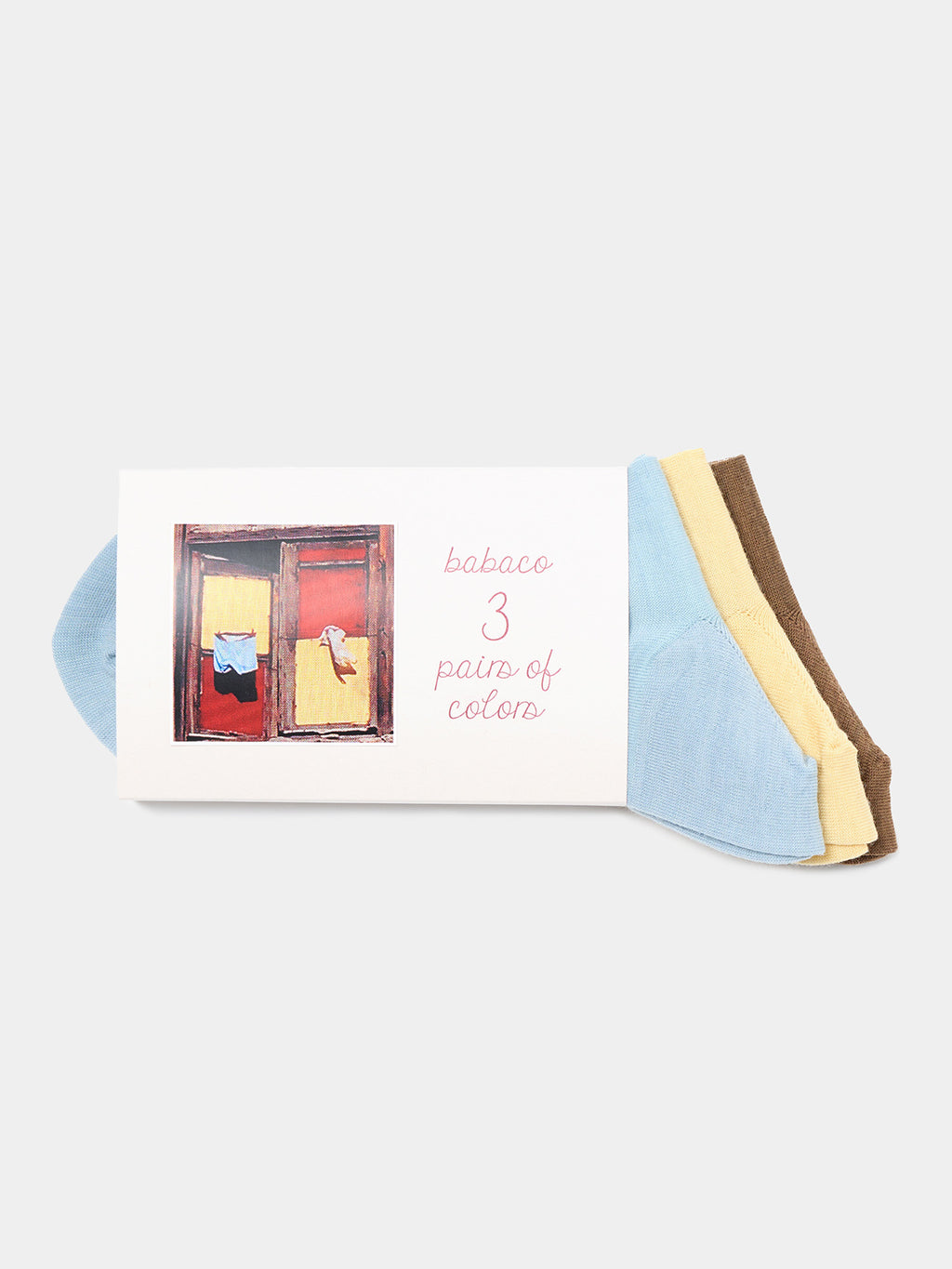 3 Pairs of Colors Wool Socks - Laundry, Orange