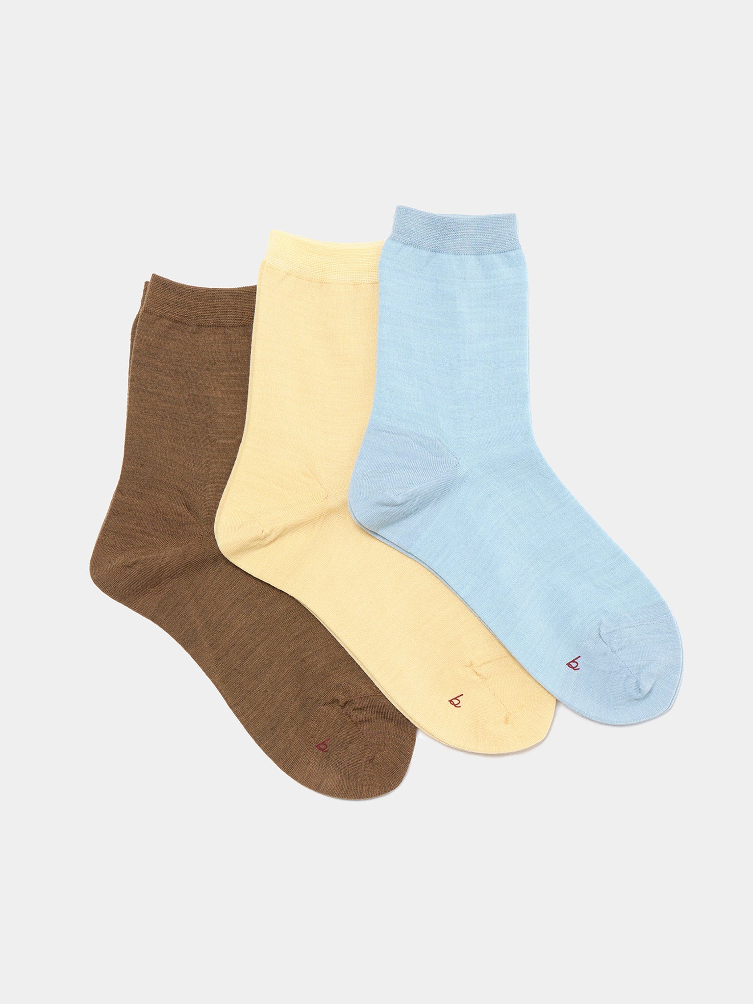3 Pairs of Colors Wool Socks - Laundry, Orange