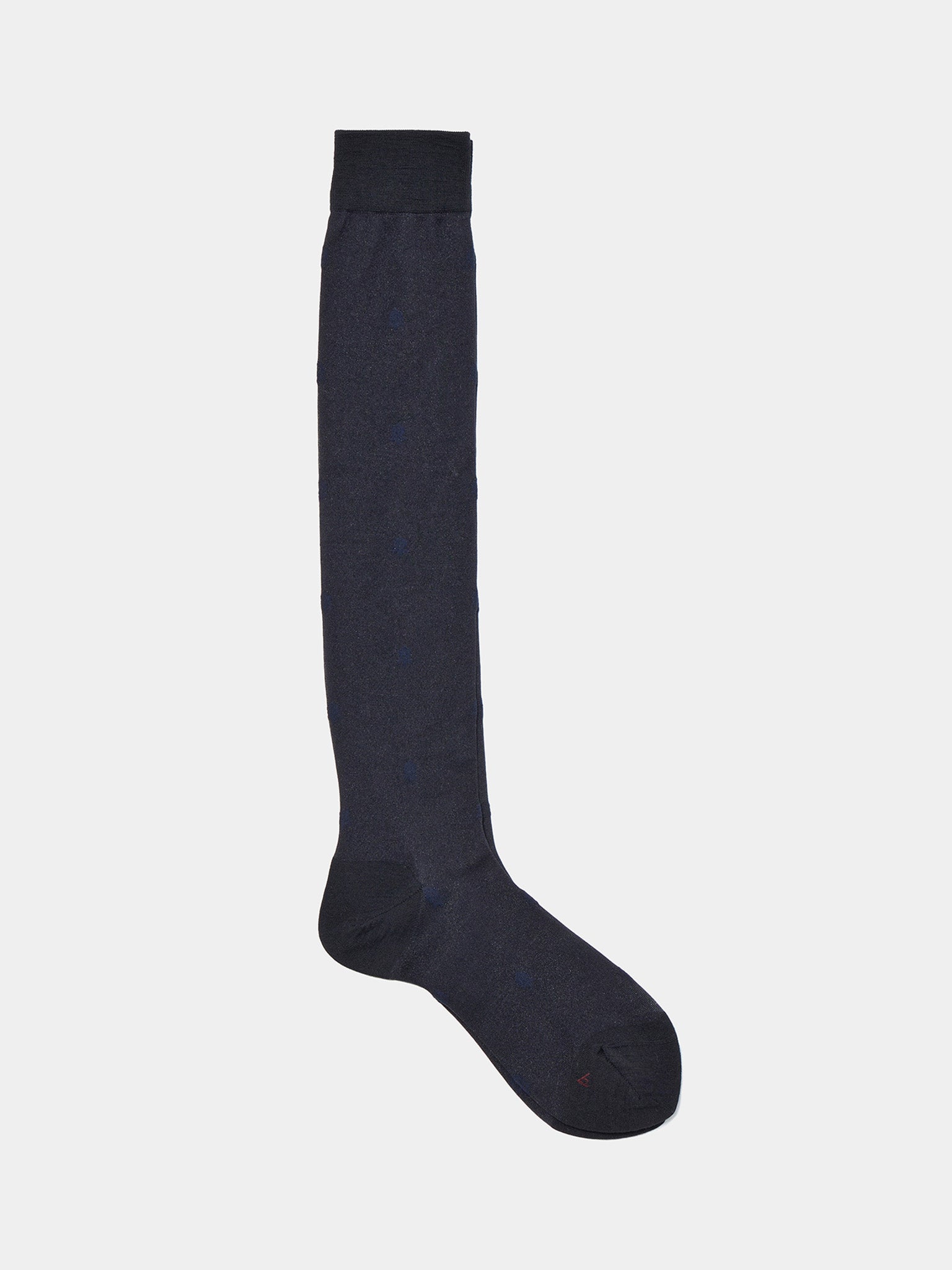 Small Flower Knee High Socks - Black