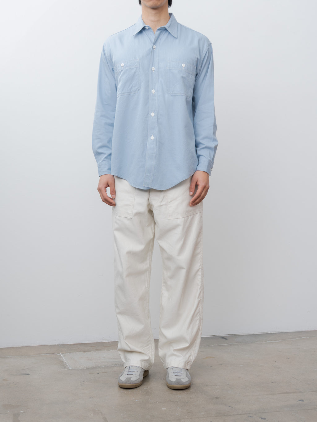 Namu Shop - Kaptain Sunshine Work Shirt - Light Indigo Blue