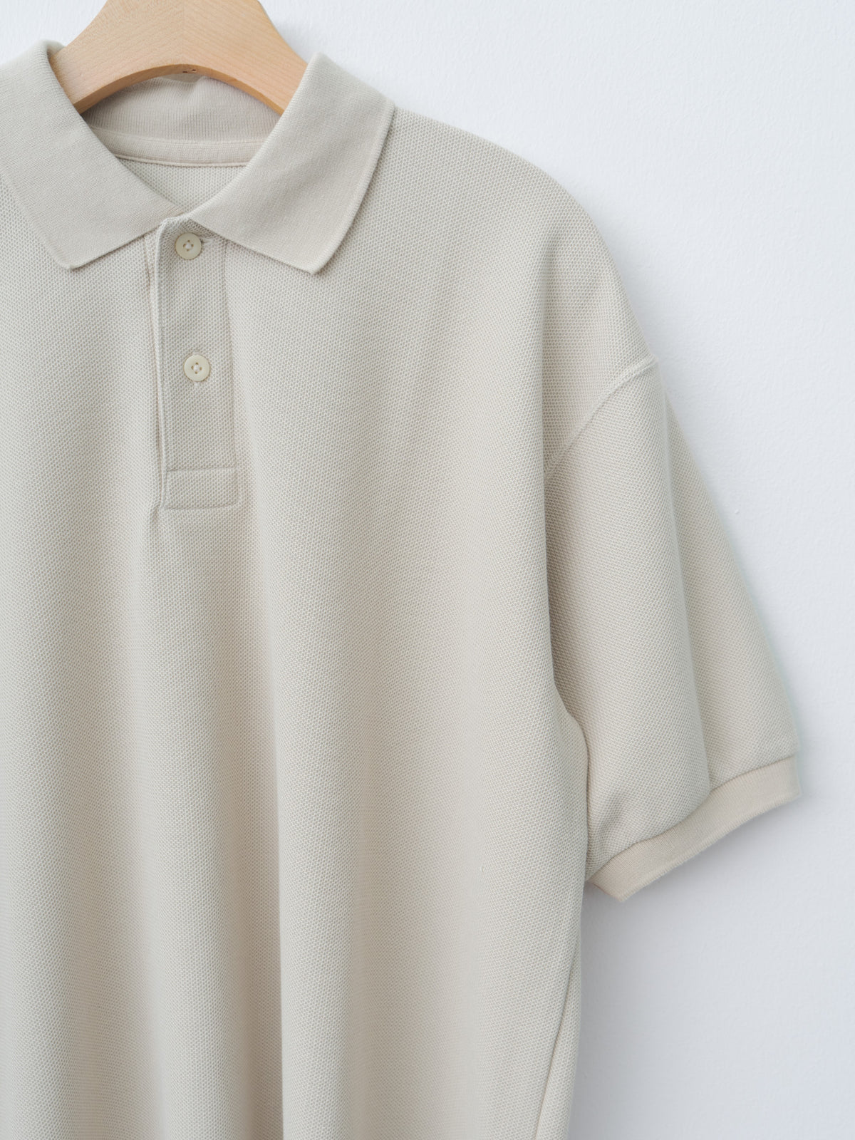 Namu Shop - ts(s) Cotton Poly Dry Jersey Big Polo Shirt - Ecru