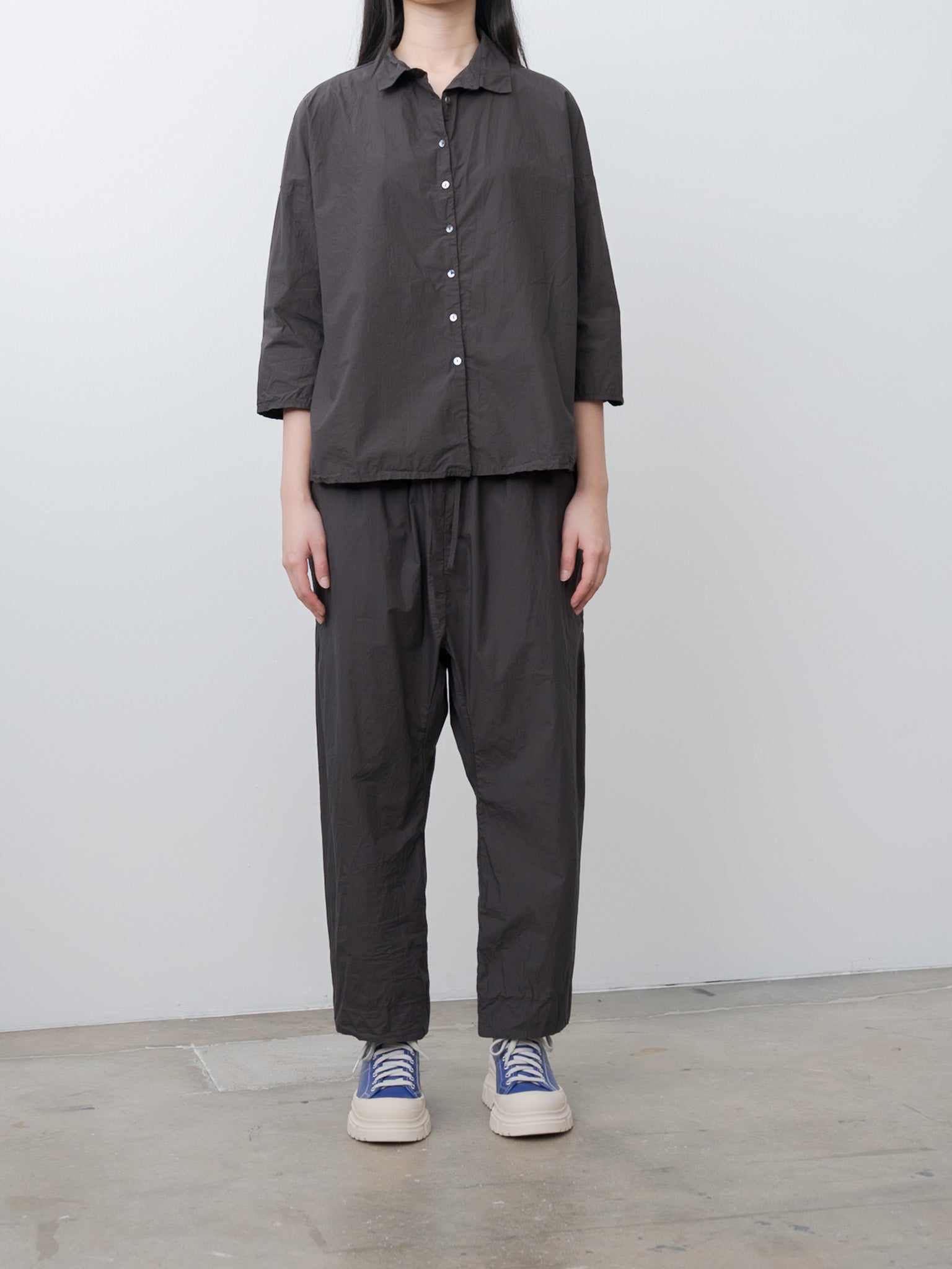 Short Collar Shirt TC - Brown