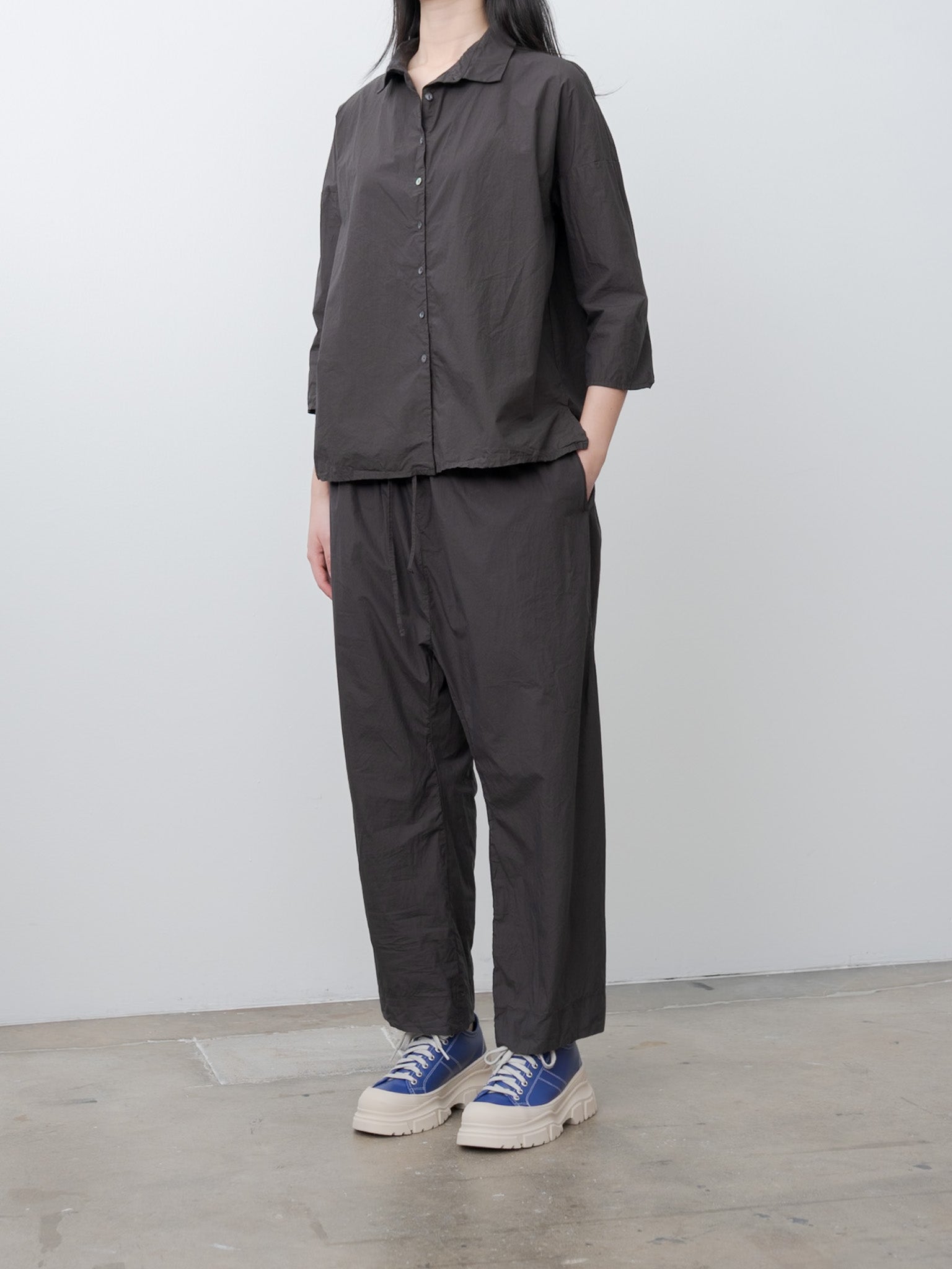 Short Collar Shirt TC - Brown