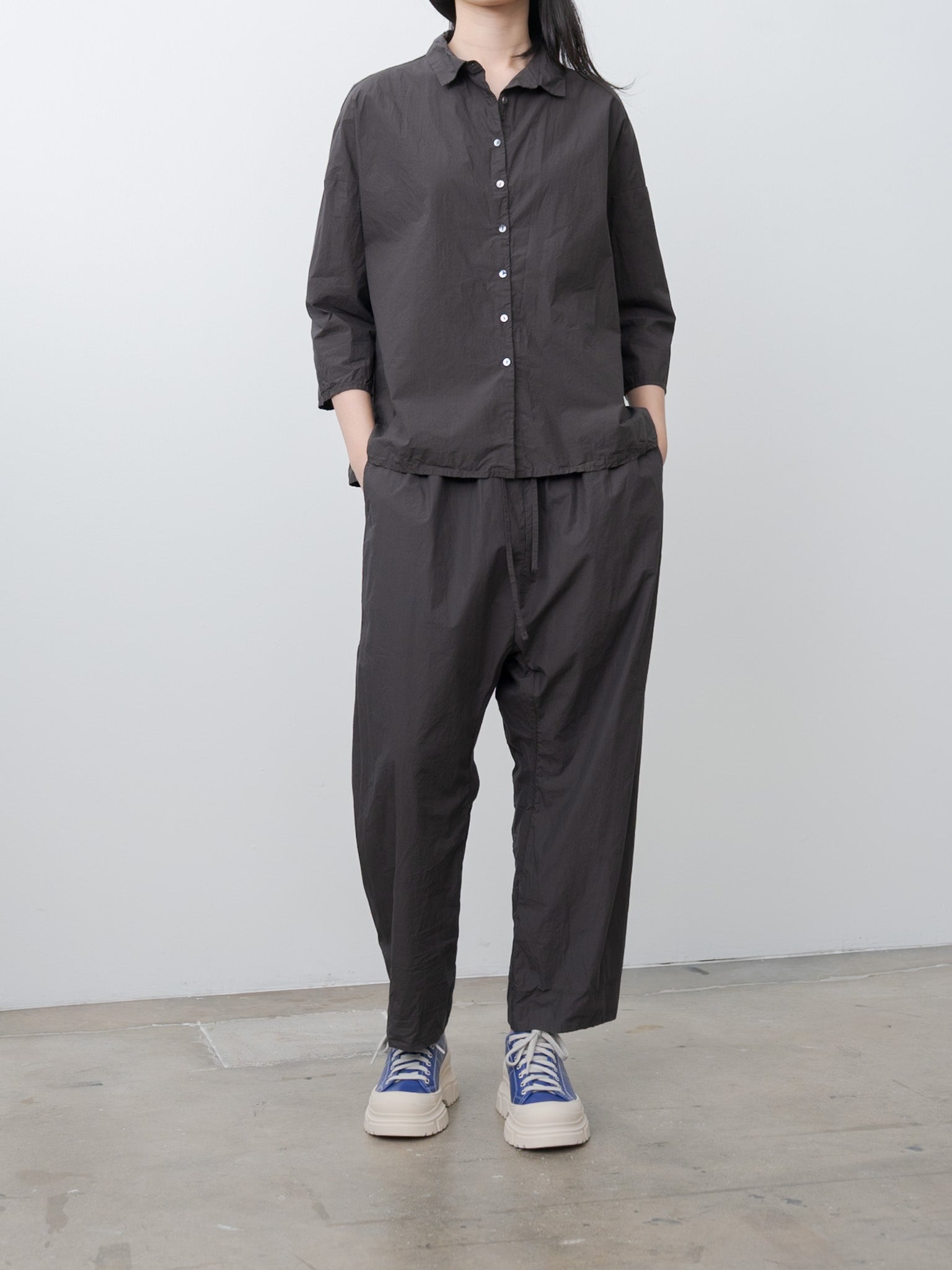 Short Collar Shirt TC - Brown