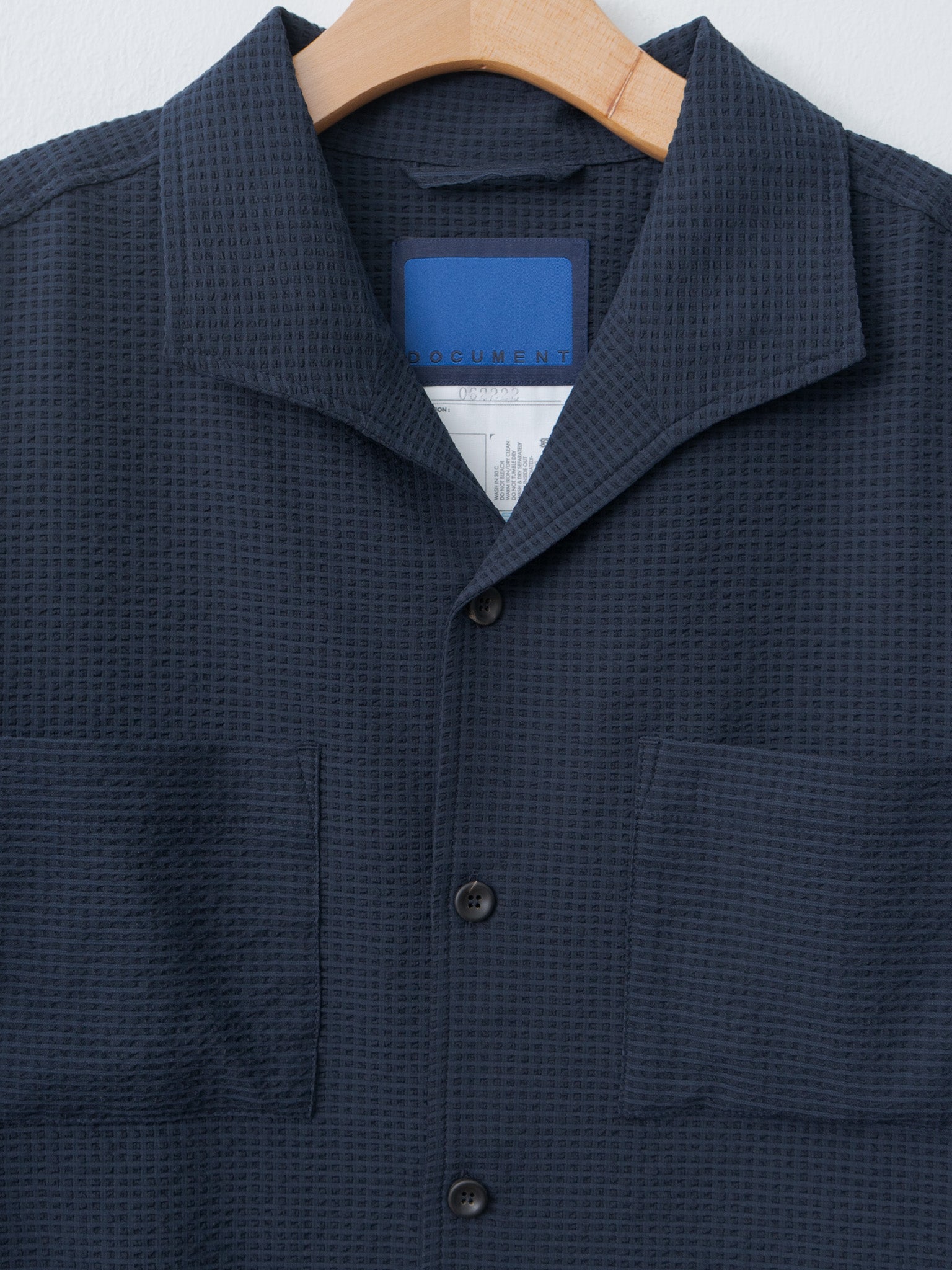 Namu Shop - Document Lightweight Seersucker Summer Shirt - Navy