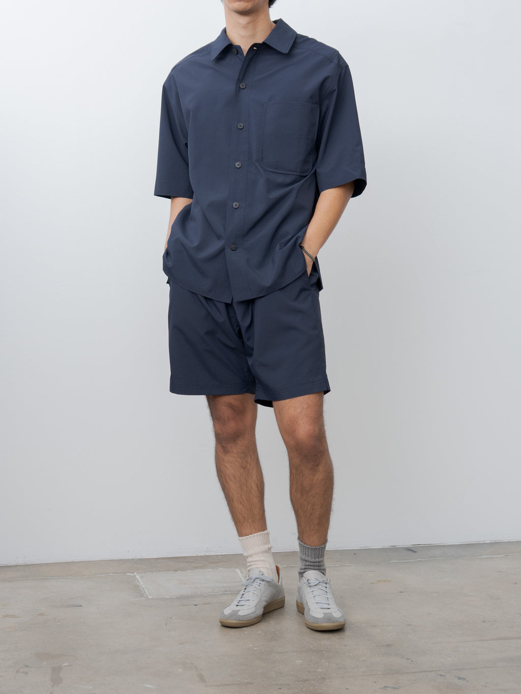 Namu Shop - Document Typewriter Easy Pocket Shirt - Navy