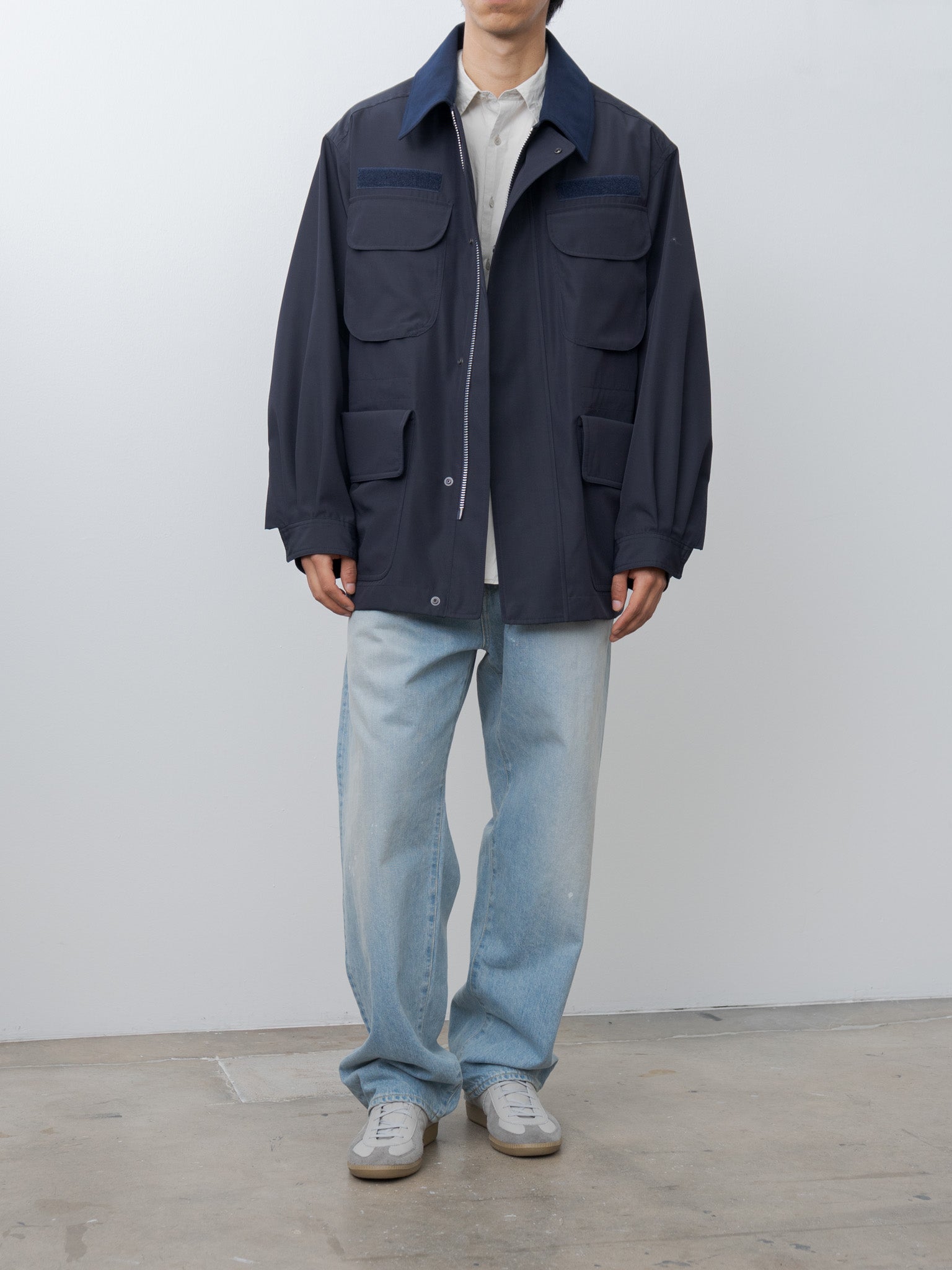 Namu Shop - Document Water Repellent Wool Field Jacket - Navy