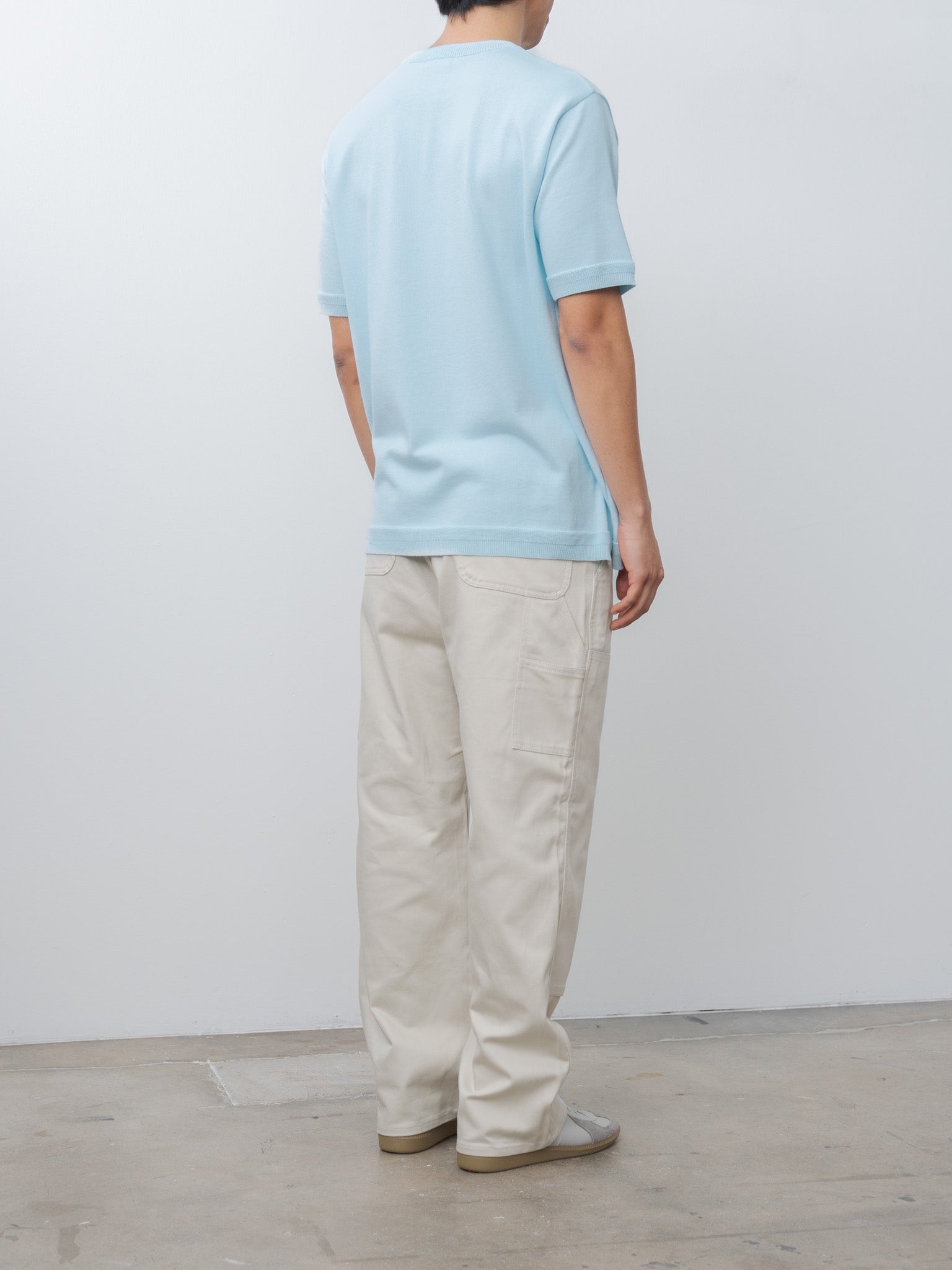 Namu Shop - Fujito C/N Knit T-Shirt - Sax