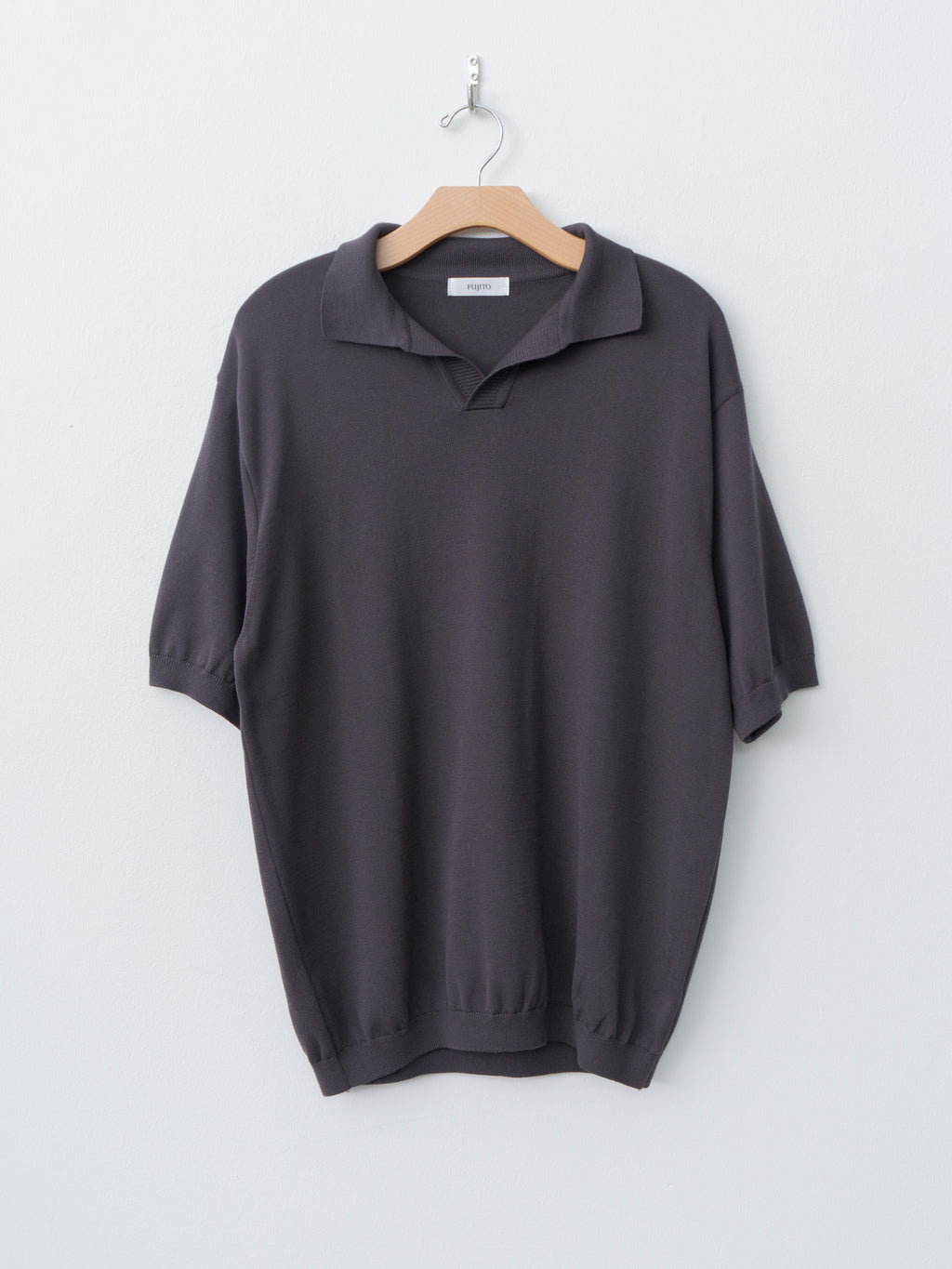 Namu Shop - Fujito Knit Skipper Polo - Charcoal