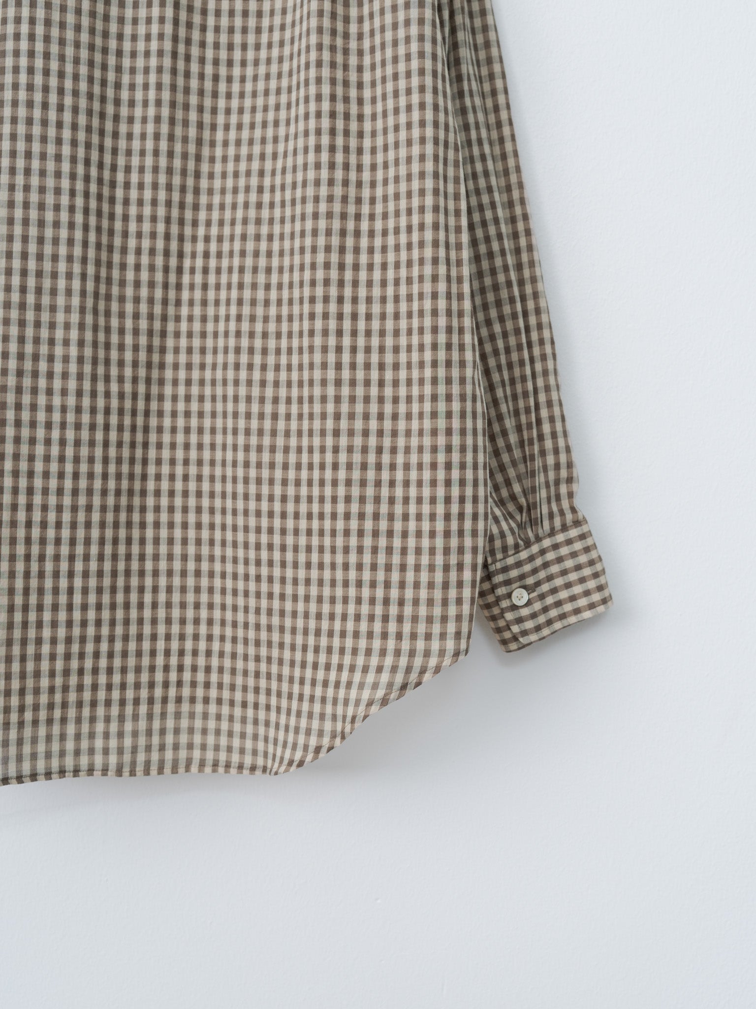 Namu Shop - Auralee Airy Light Cotton Check Big Shirt - Brown Gingham Check