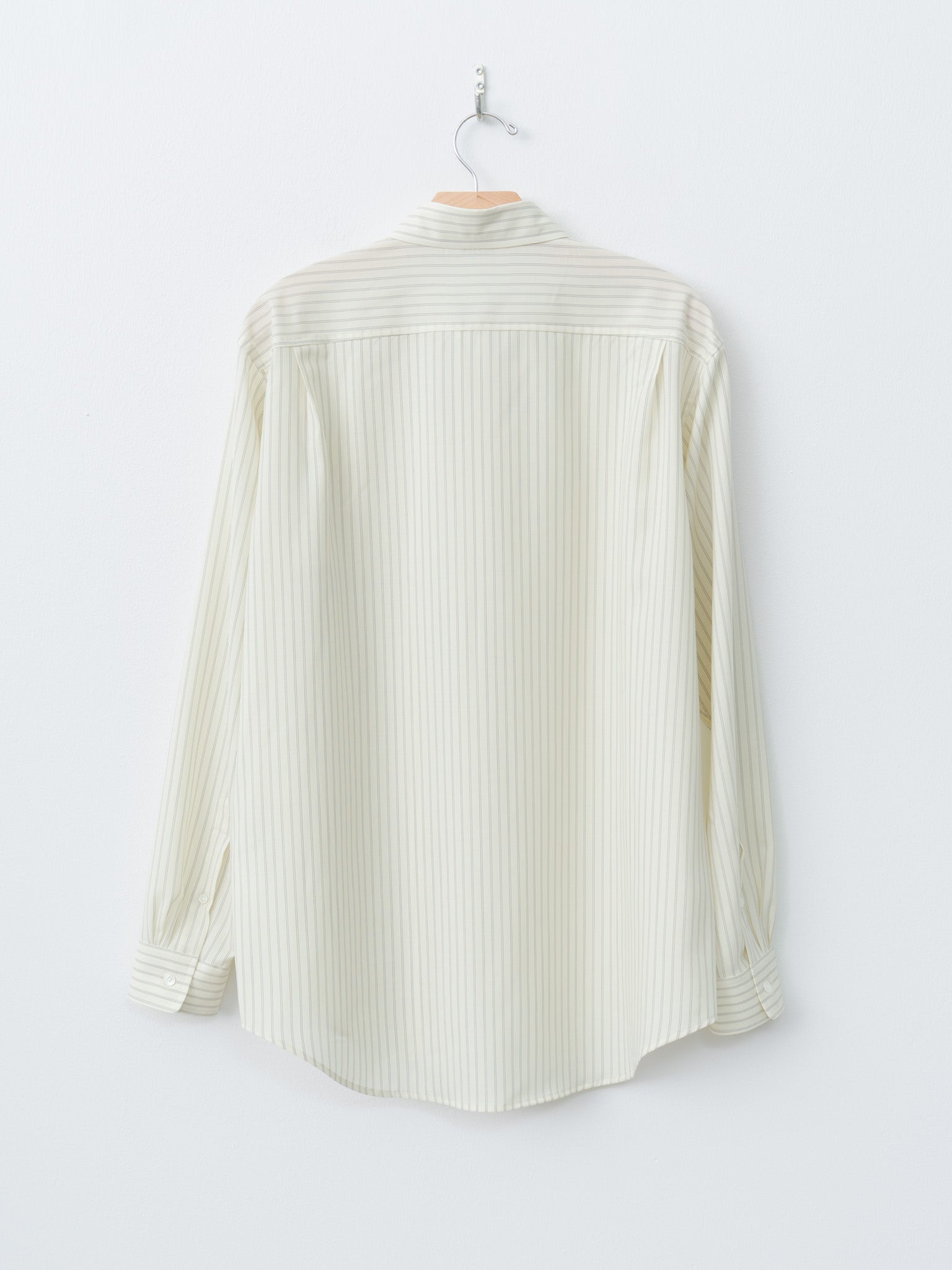 Namu Shop - Auralee Super Fine Wool Stripe Shirt - Ivory Stripe