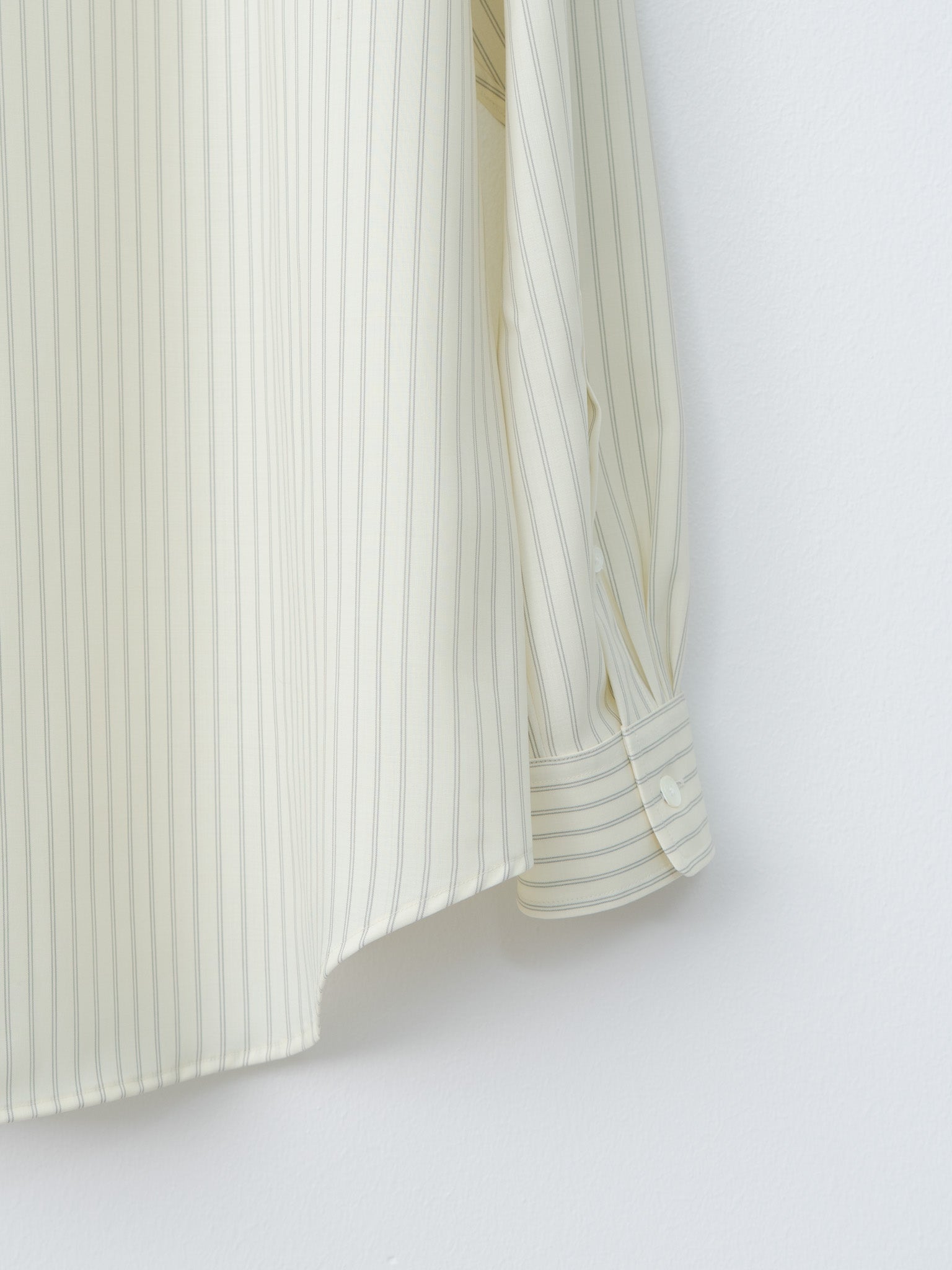 Namu Shop - Auralee Super Fine Wool Stripe Shirt - Ivory Stripe
