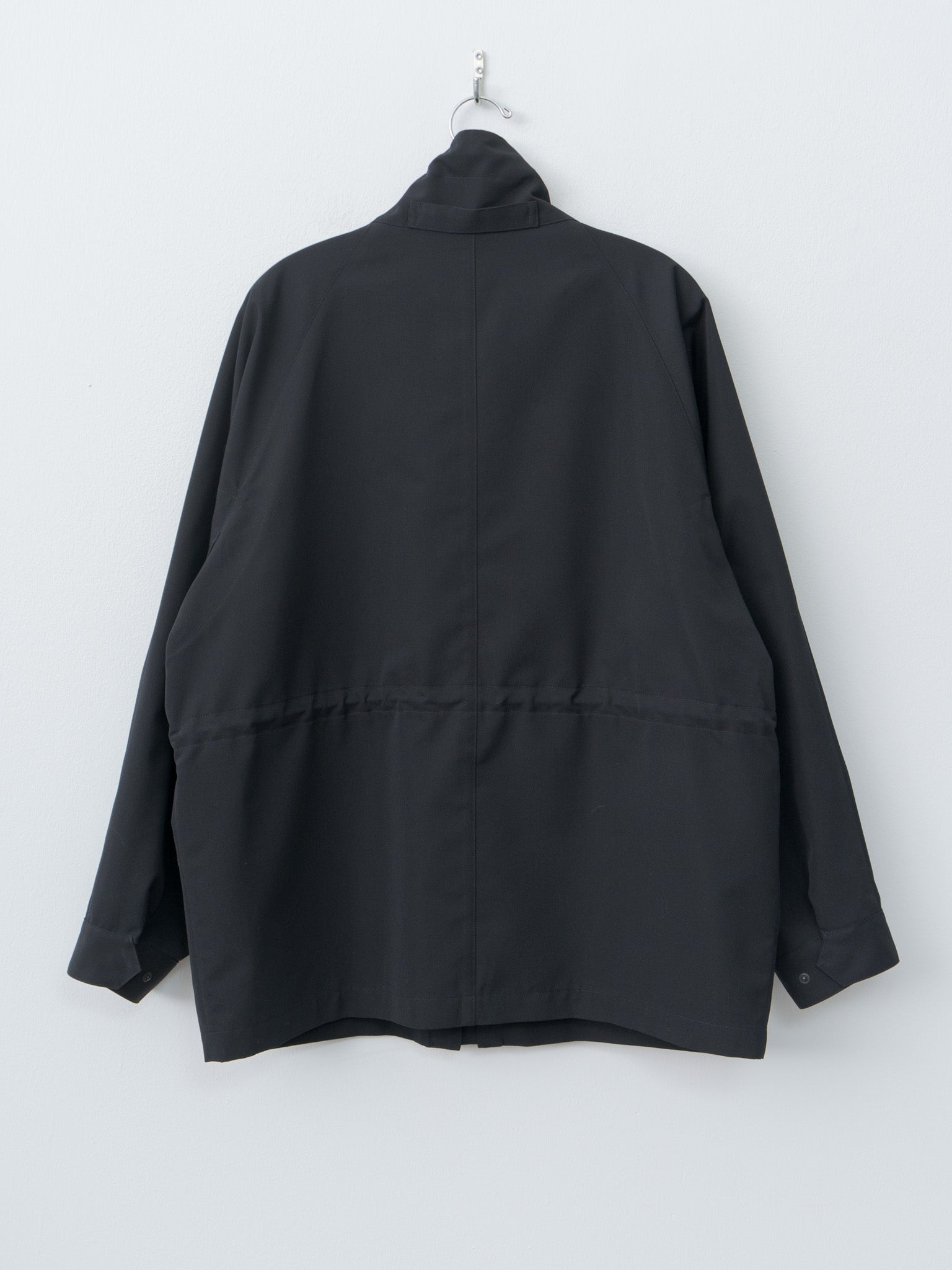 Namu Shop - Auralee Wool Max Canvas High Neck Zip Blouson - Black