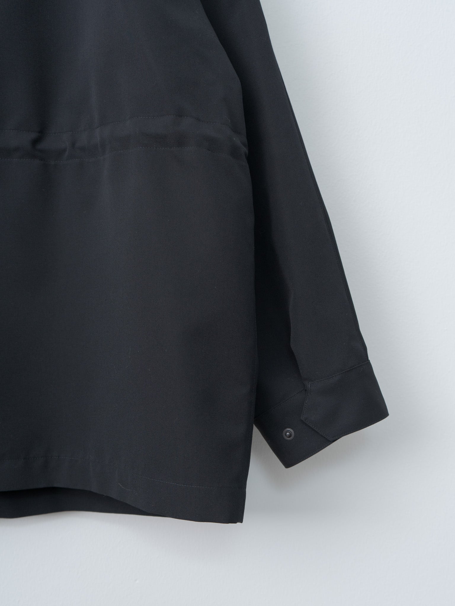 Namu Shop - Auralee Wool Max Canvas High Neck Zip Blouson - Black