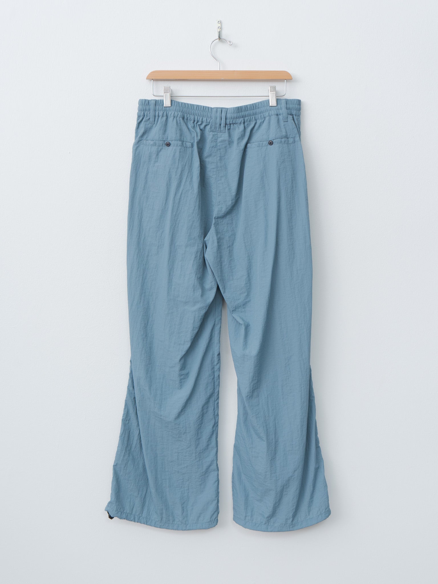 Namu Shop - Yoke Nylon 3Pleated Wide-Leg Easy Trousers - Fog Blue