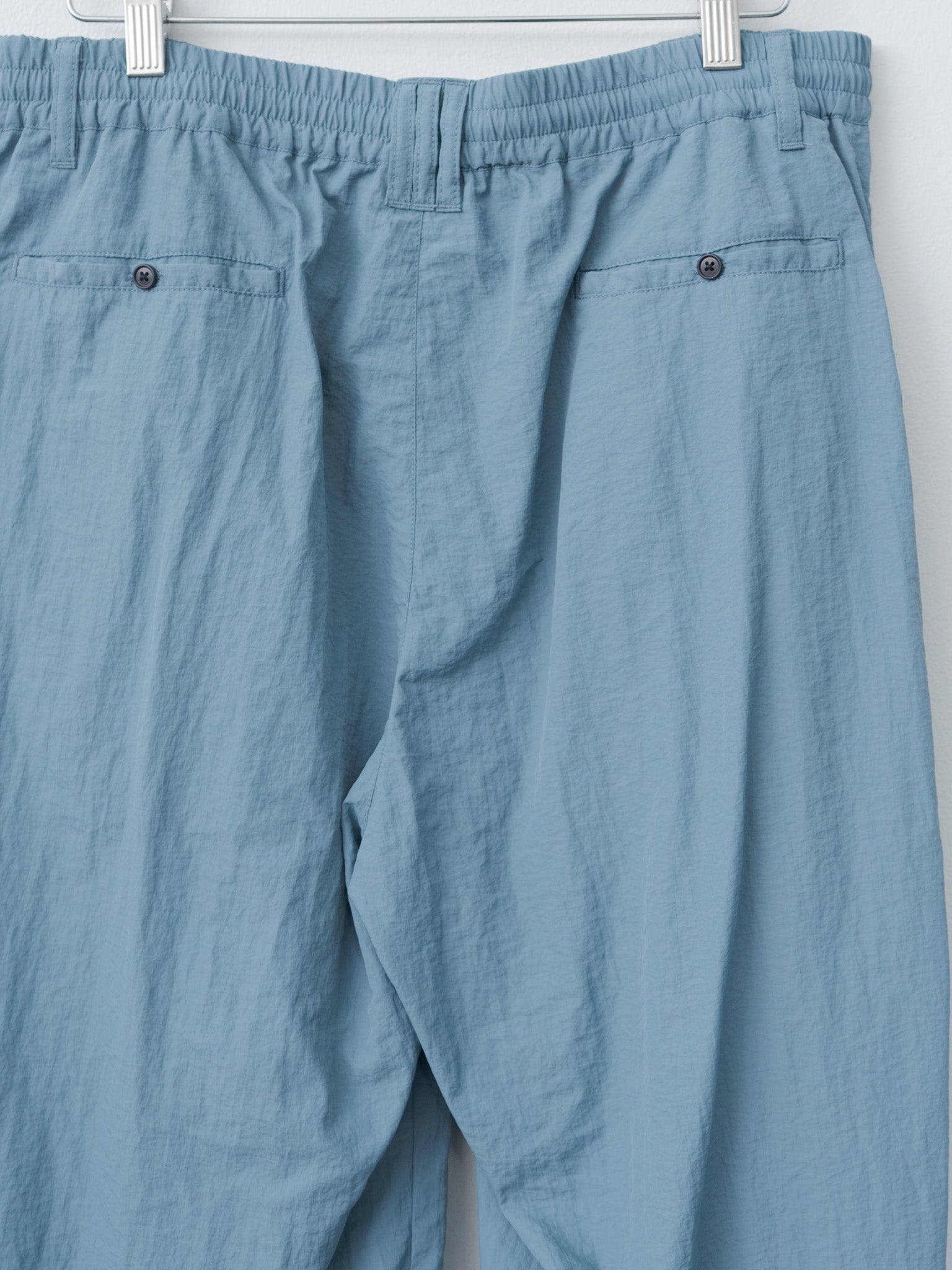 Namu Shop - Yoke Nylon 3Pleated Wide-Leg Easy Trousers - Fog Blue