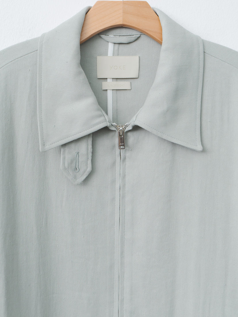 Namu Shop - Yoke Linen Acetate Zip Blouson - Mist Green