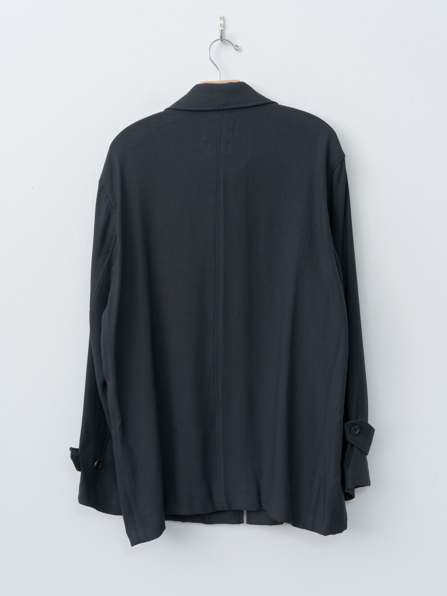Namu Shop - Yoke Linen Acetate Zip Blouson - Black