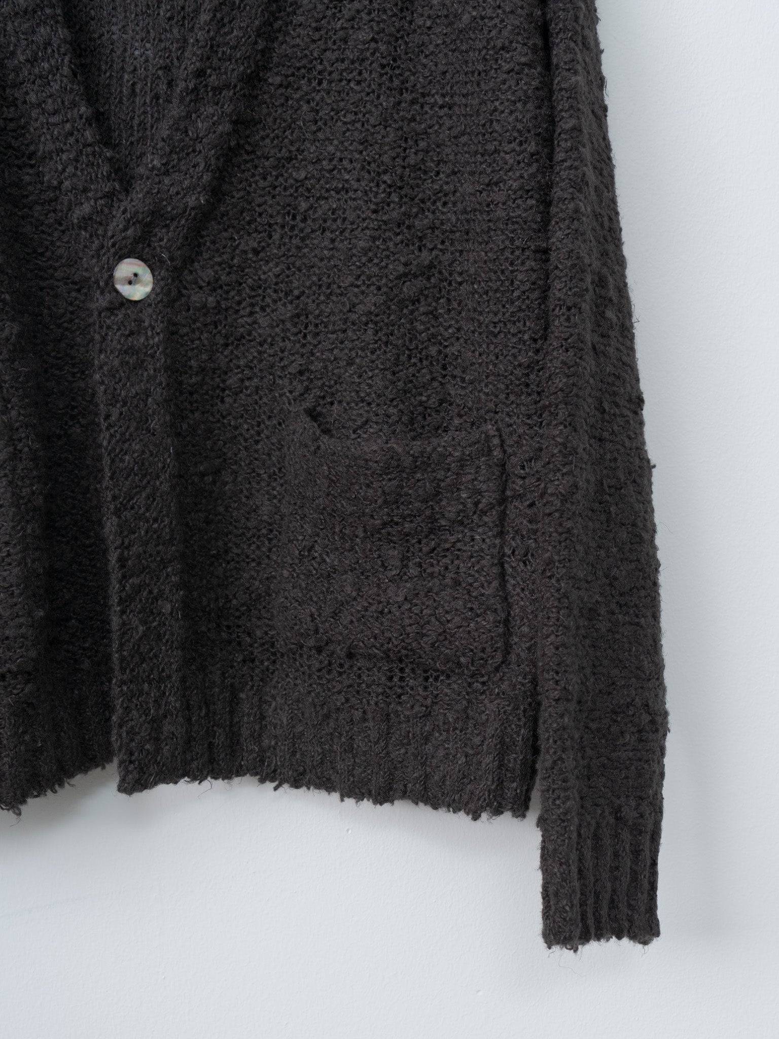 Namu Shop - Yoke Linen Slub Cardigan - Brown