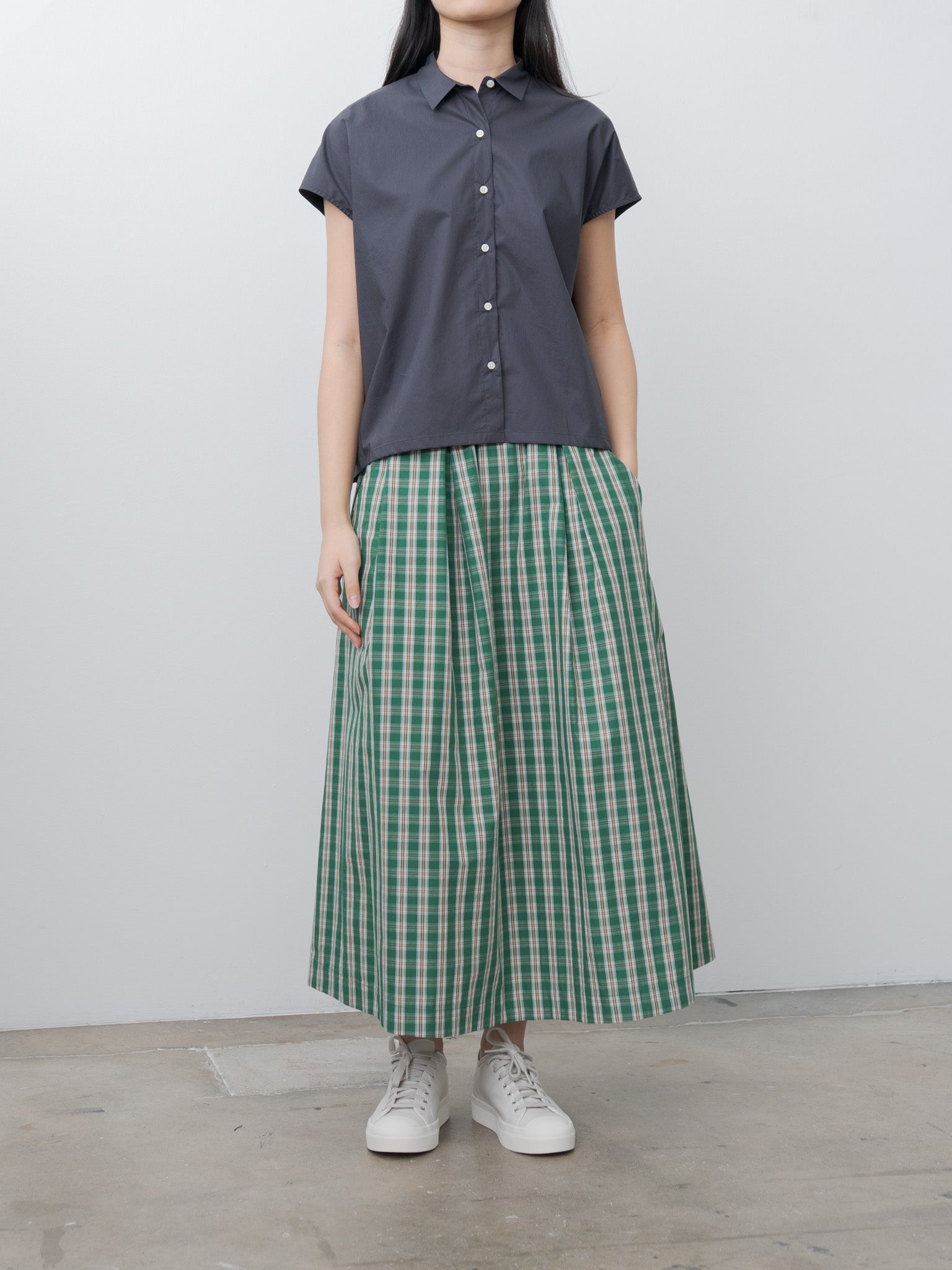 Namu Shop - Nicholson & Nicholson TENDER-POPLIN Shirt - Navy
