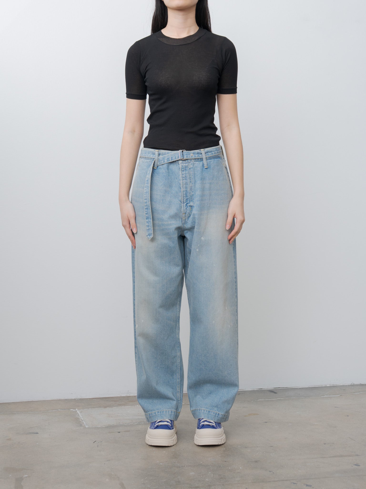 Namu Shop - Auralee Super High Gauge Sheer Rib Tee - Black