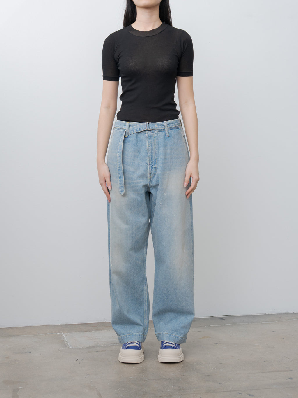 Namu Shop - Auralee Super High Gauge Sheer Rib Tee - Black