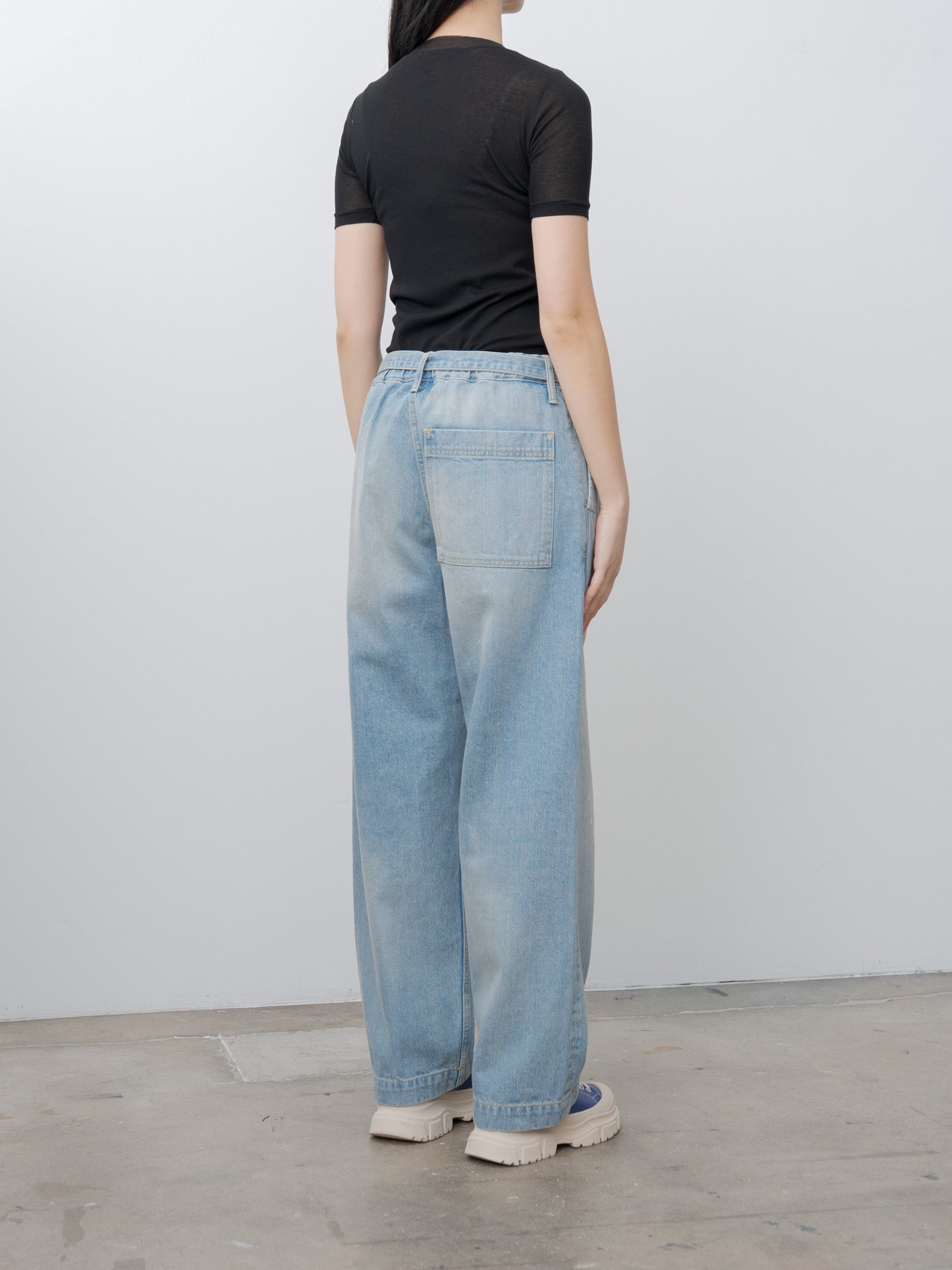 Namu Shop - Auralee Super High Gauge Sheer Rib Tee - Black