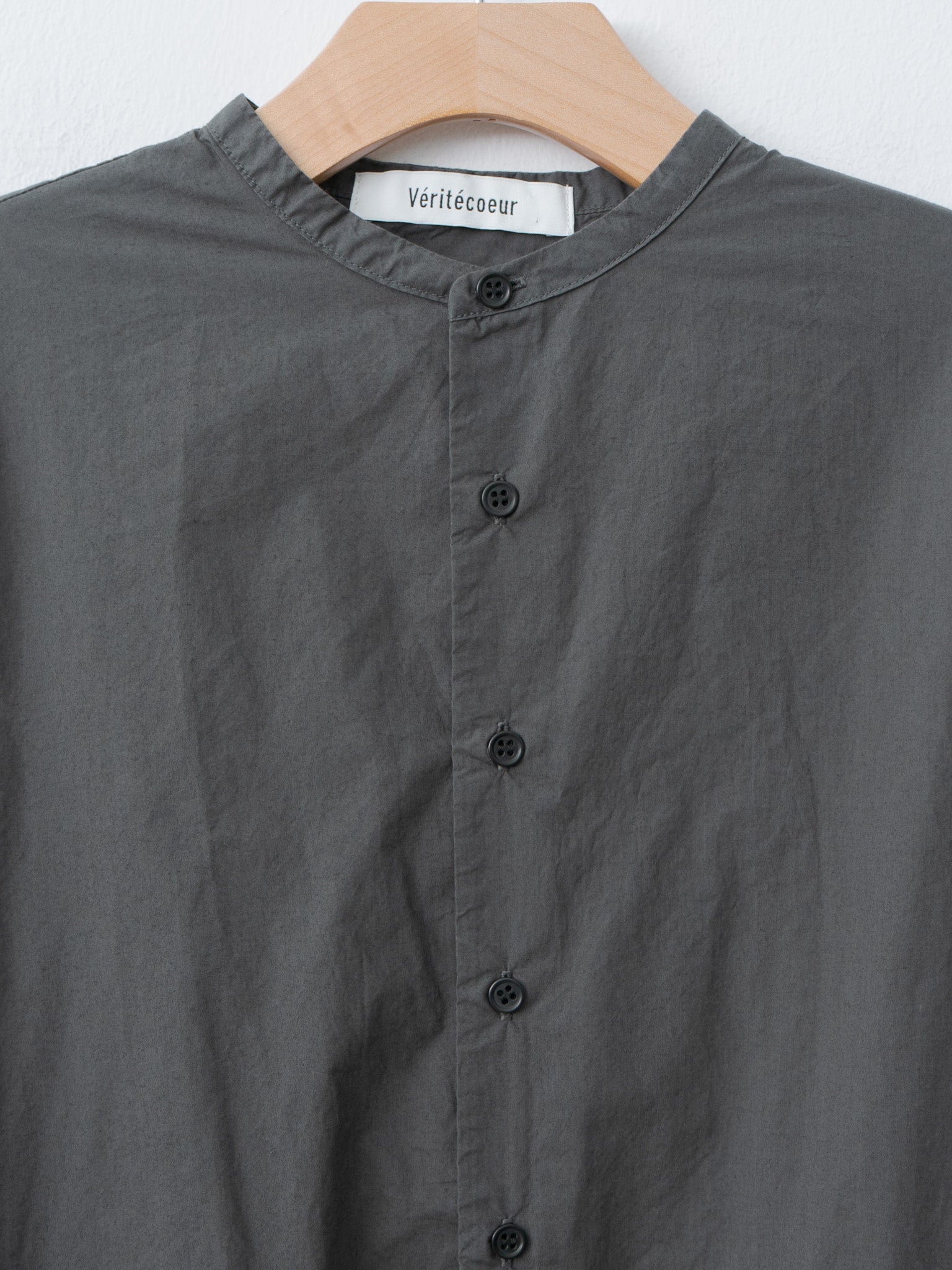 Namu Shop - Veritecoeur Gathered Blouse - Sumikuro (Charcoal Black)