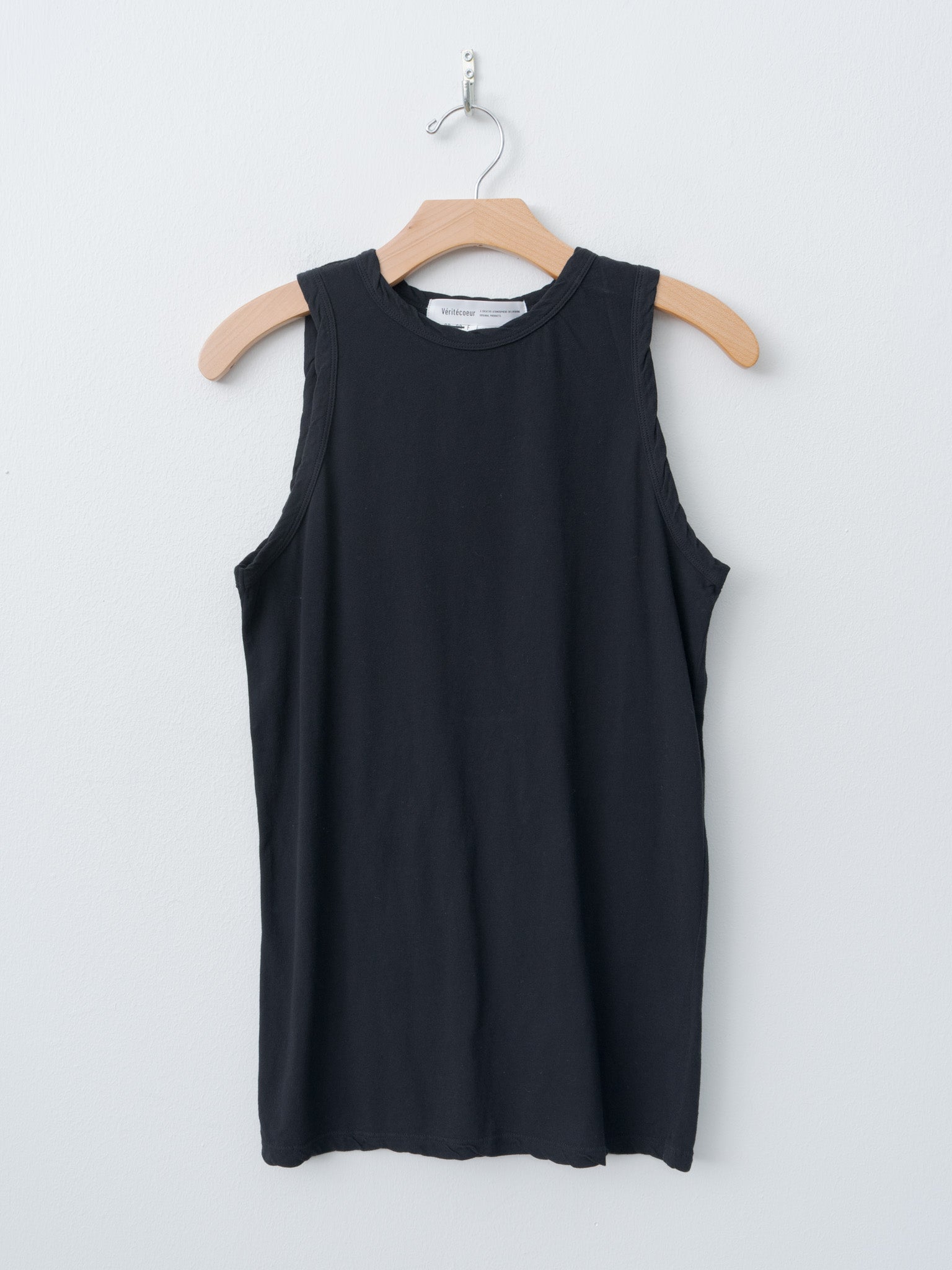 Namu Shop - Veritecoeur High Twist Jersey Crewneck Tank Top - Black