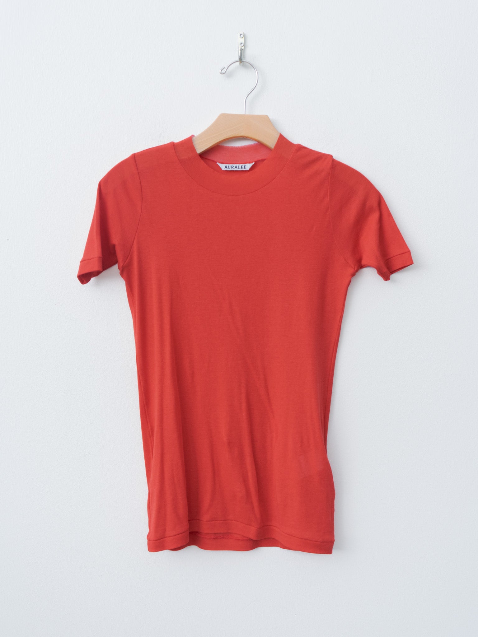 Namu Shop - Auralee Super High Gauge Sheer Rib Tee - Red